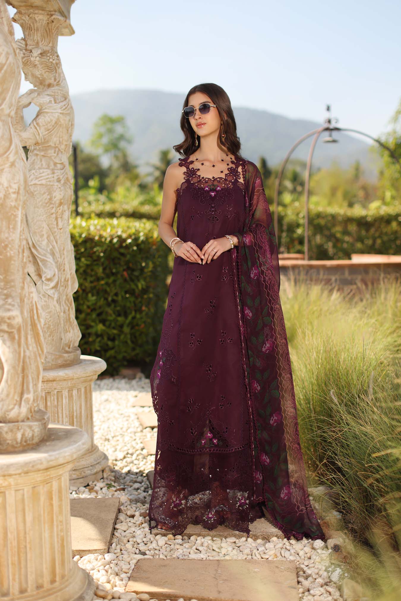 Luxury Eid Schiffli Laserkari Lawn – D8 - B - Selene