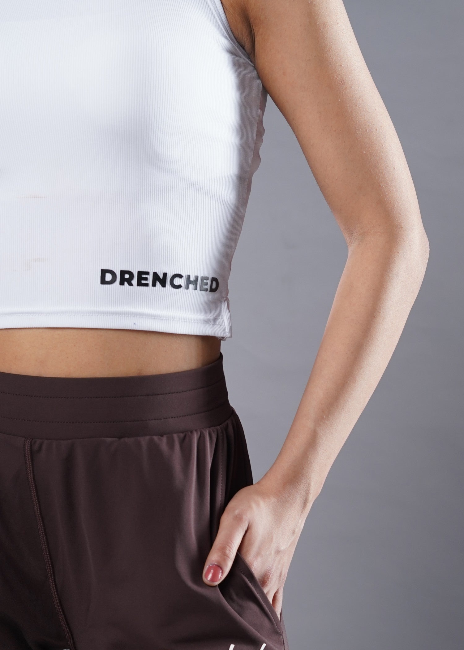 polyester nylon Tank Top in White