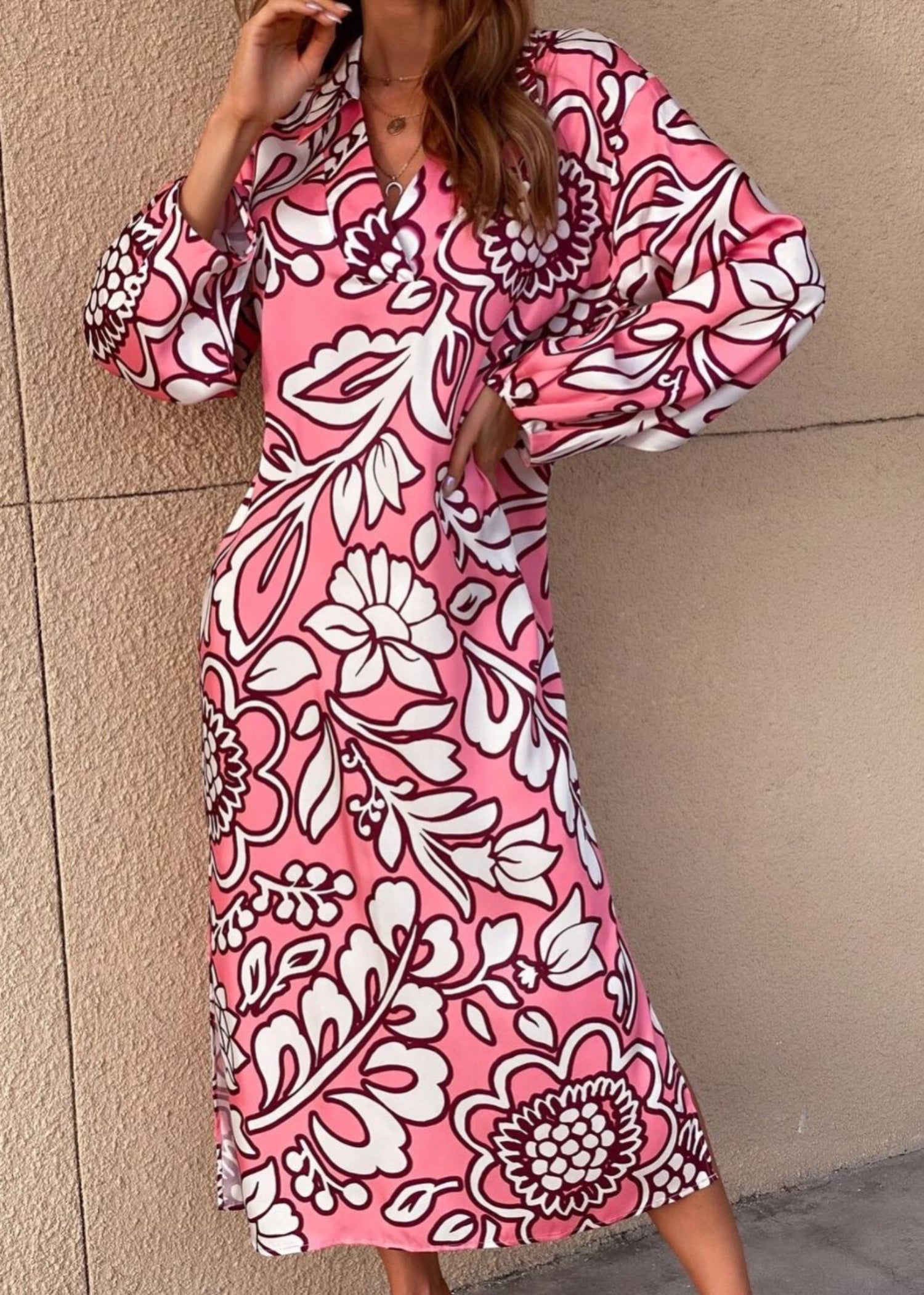 silk Dress in Pink