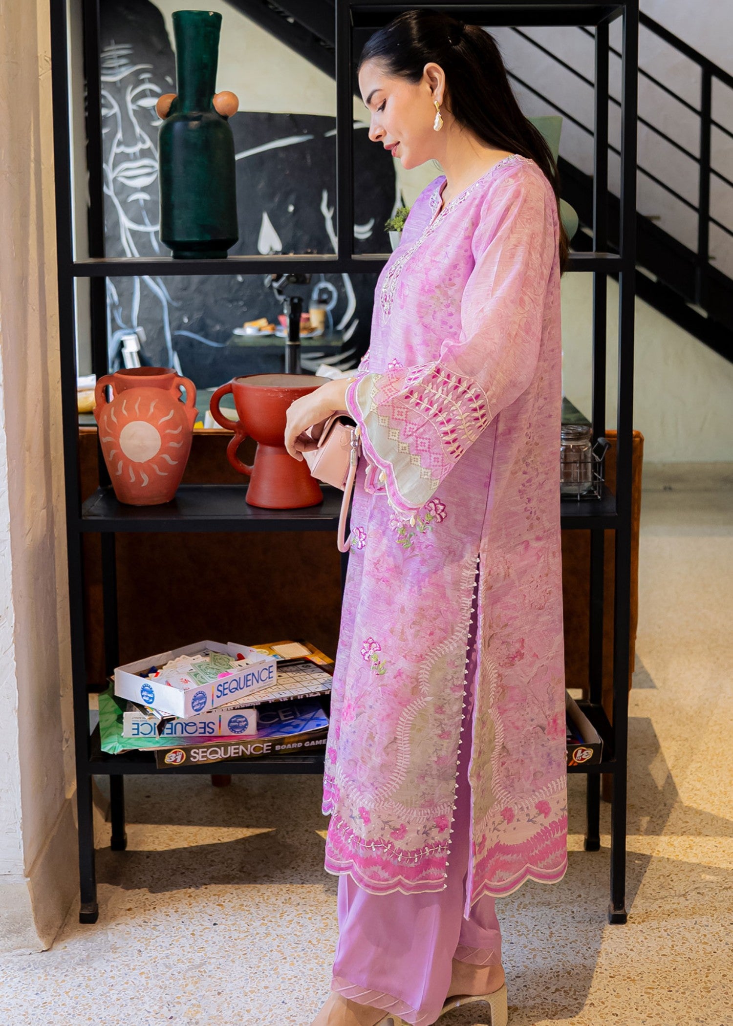 manaar Kurta Set in Lilac
