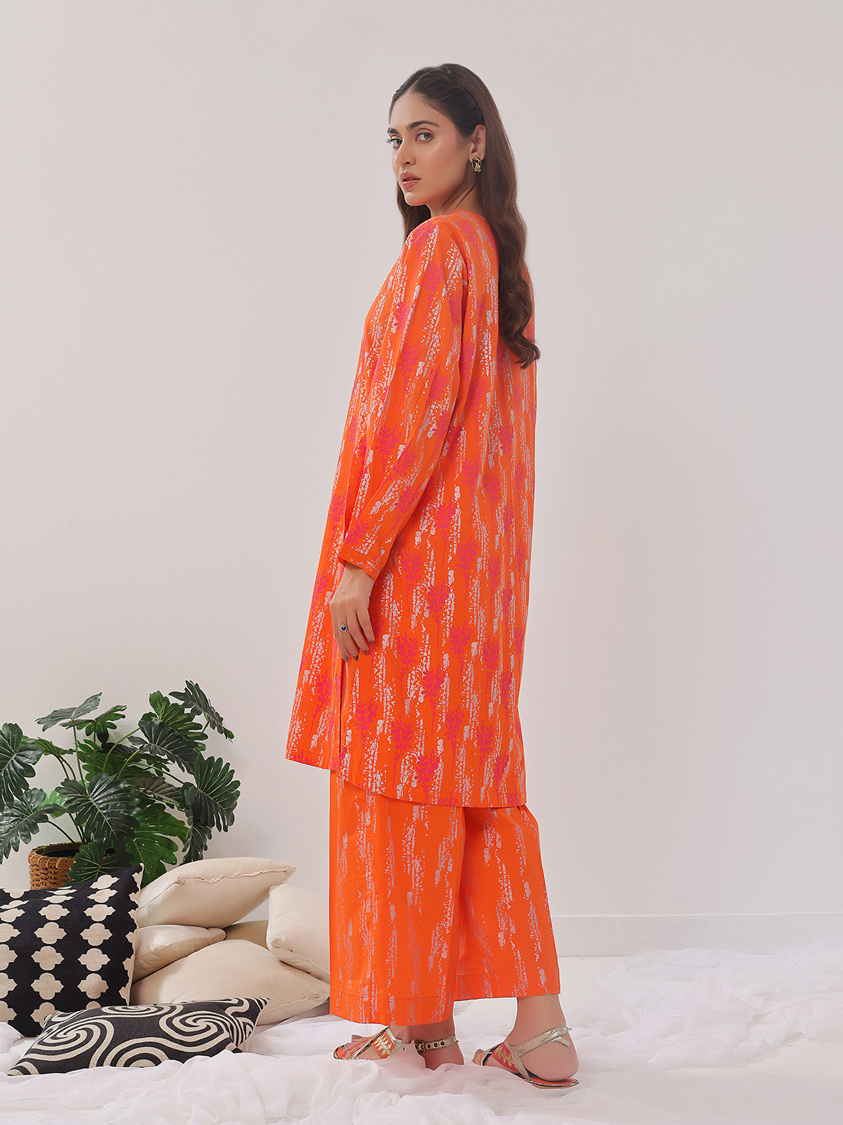cambric Co Ord Sets in Pumpkin orange
