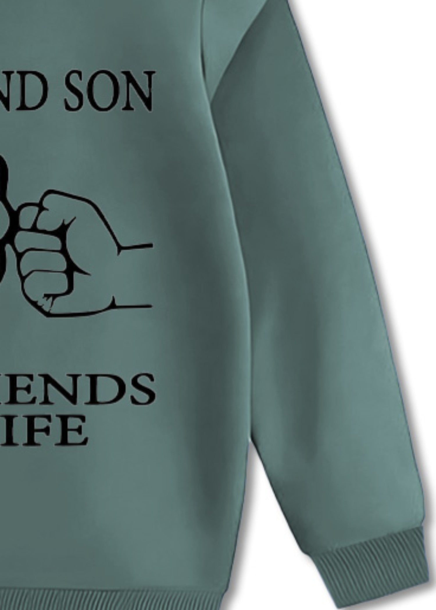 fleece Sweatshirt in Dark green