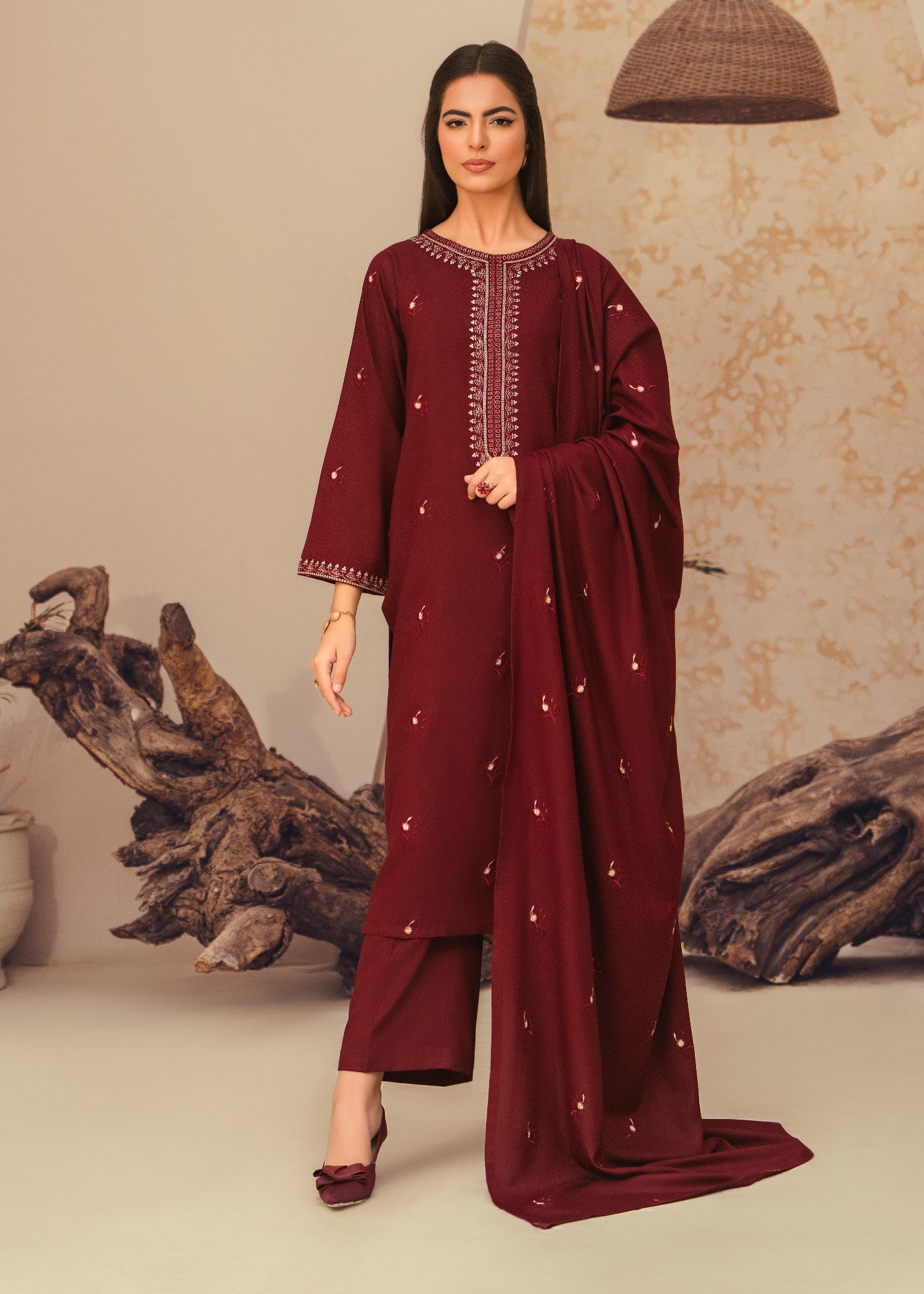 marina Kurta Set in Maroon