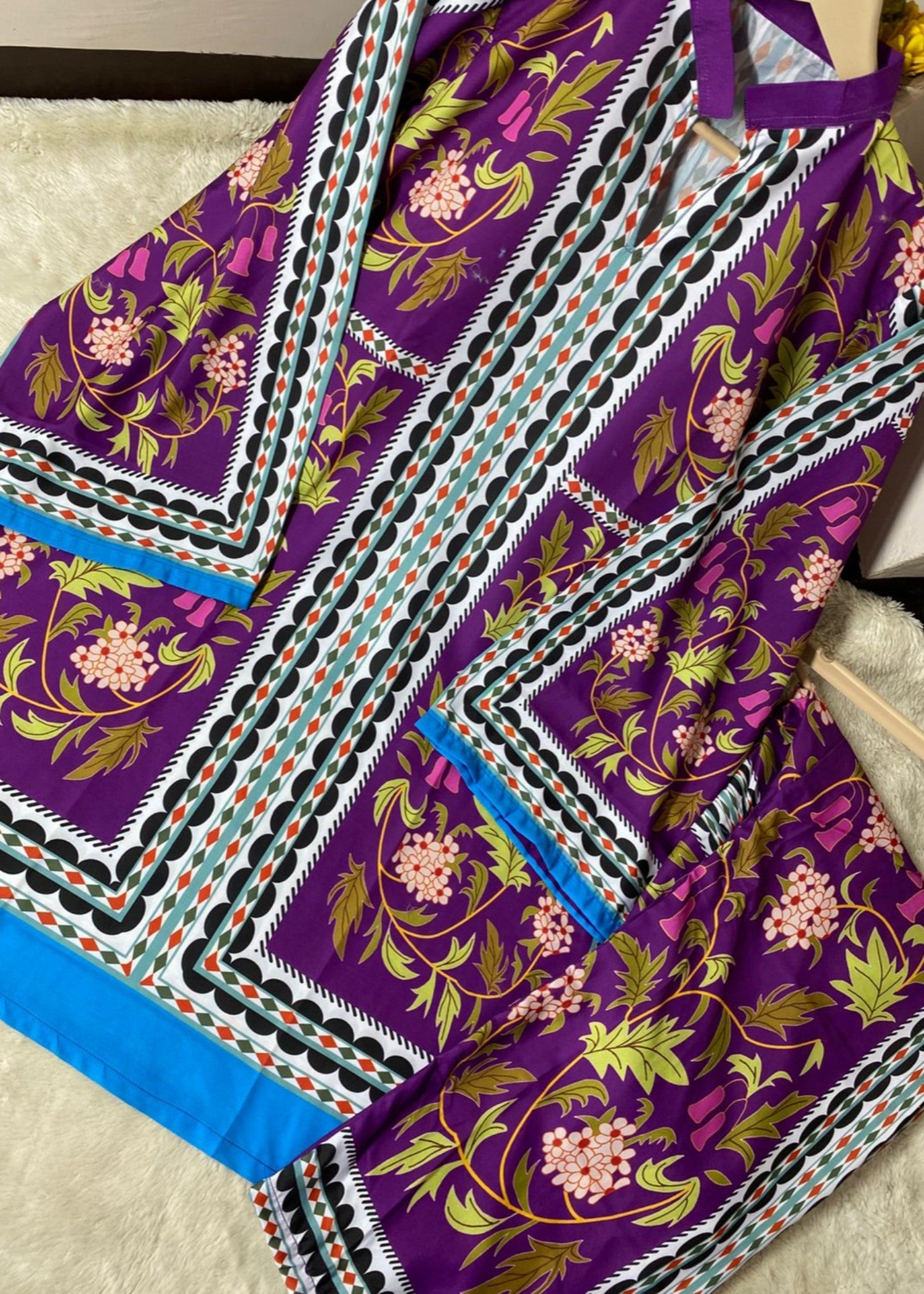 poly lawn Co Ord Sets in Purple heart