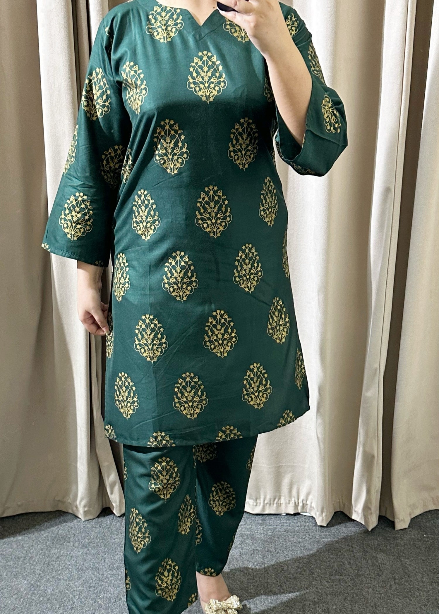 linen Co Ord Sets in Bottle green