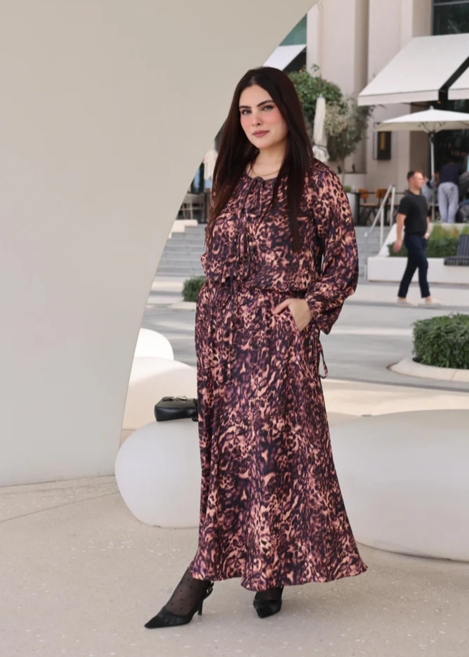 crepe Skirt in Brown