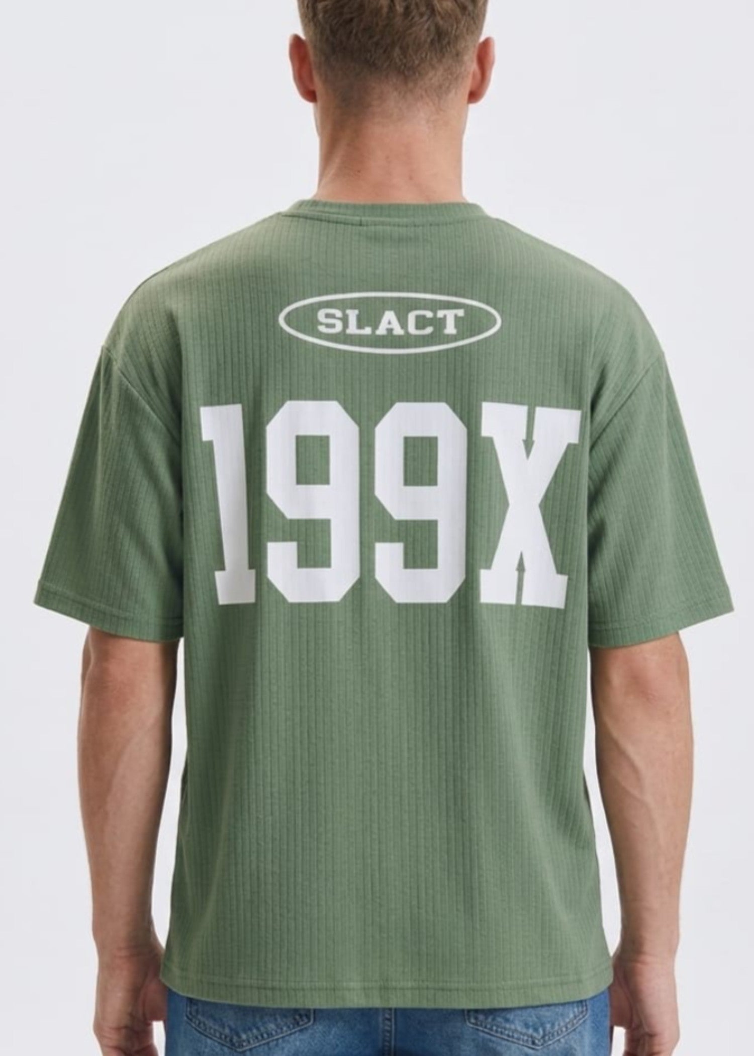 silk cotton net T Shirt in Sage green