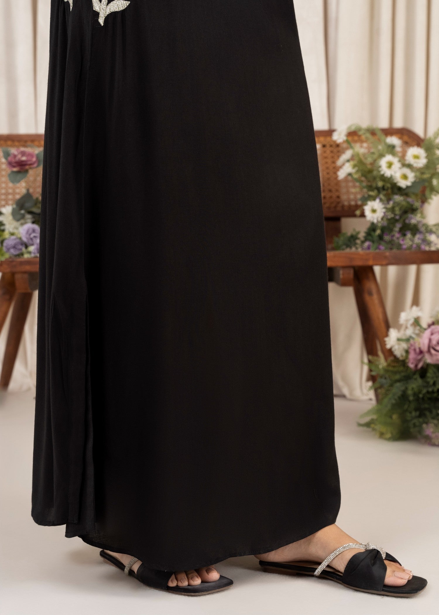 linen Pishwas in Black