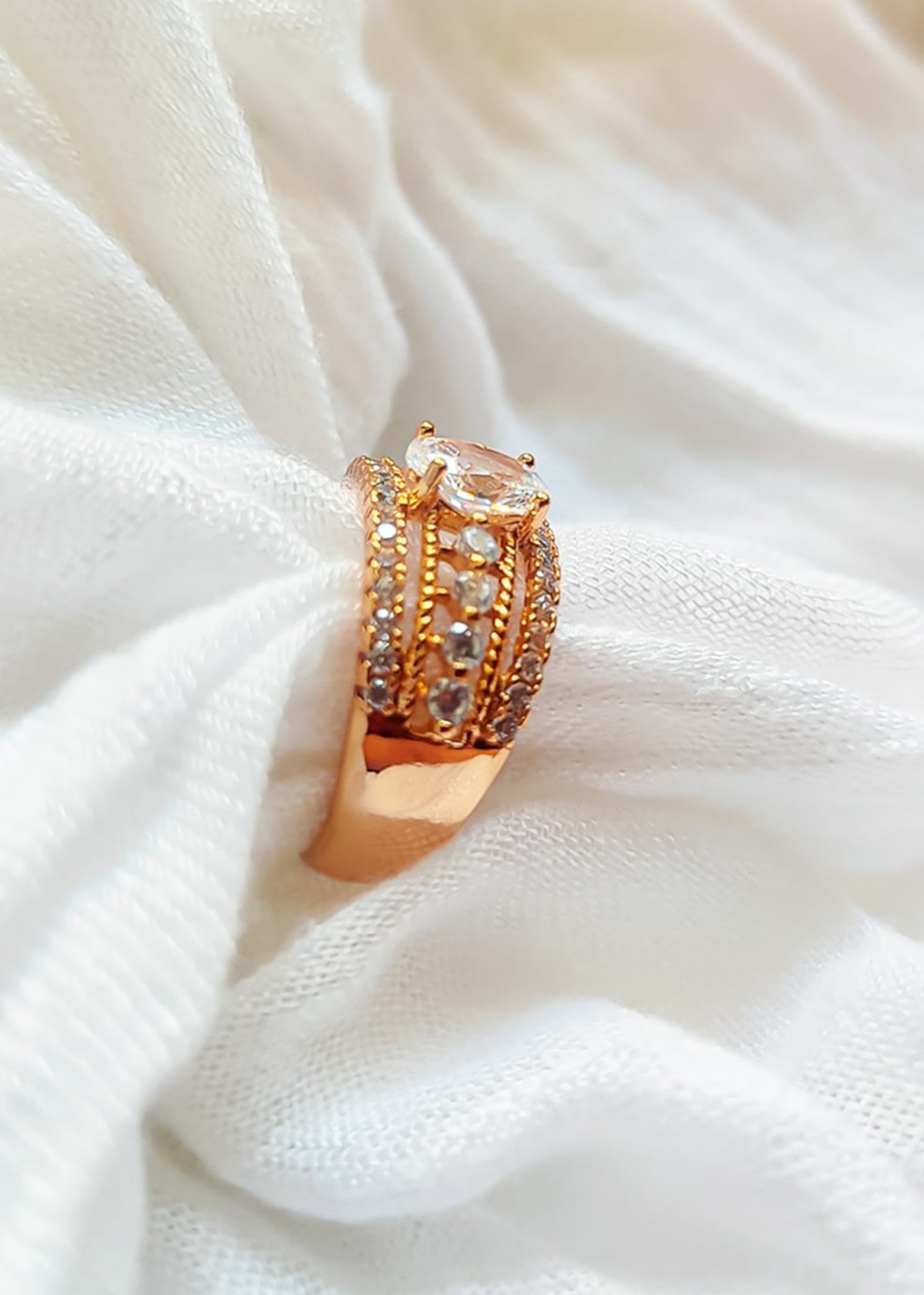 Ring in Gold Color by - Trendy Women Ring LFX4128