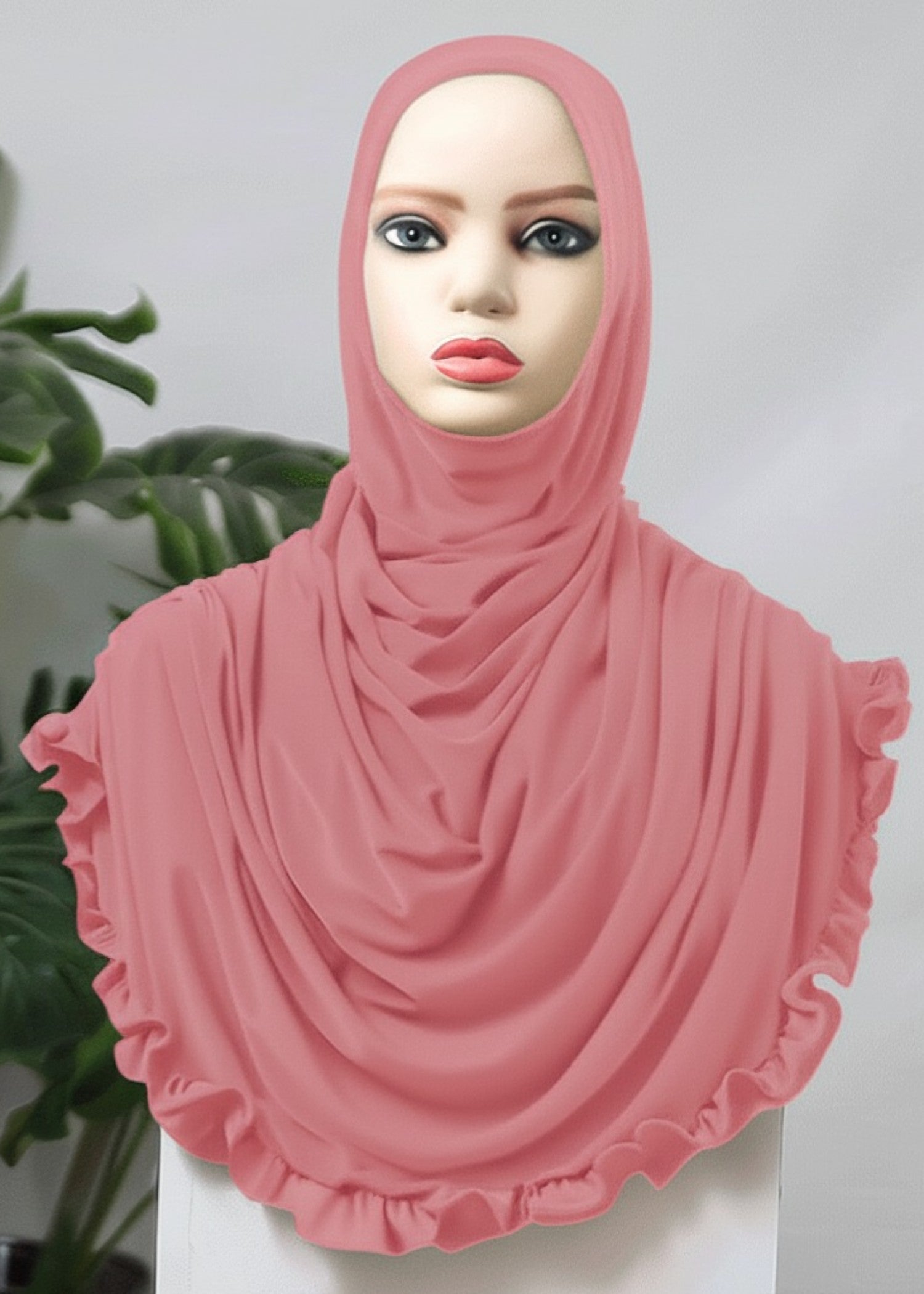single jersey knit Hijab in Salmon pink
