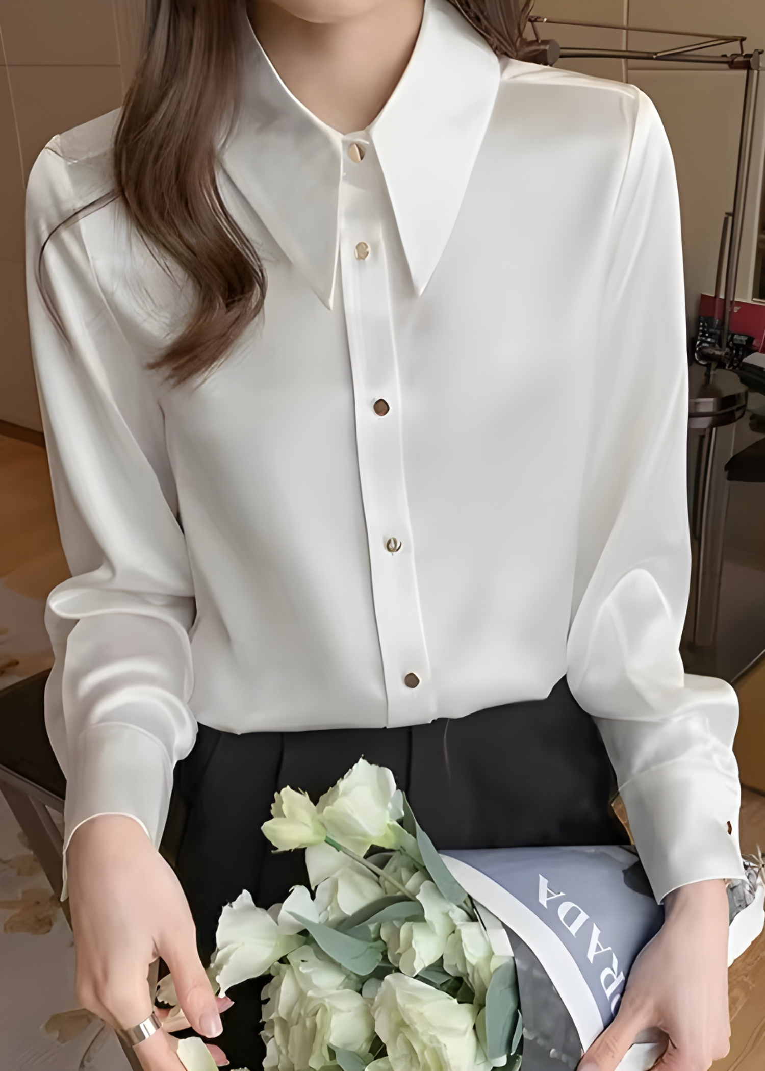 chiffon Top in White