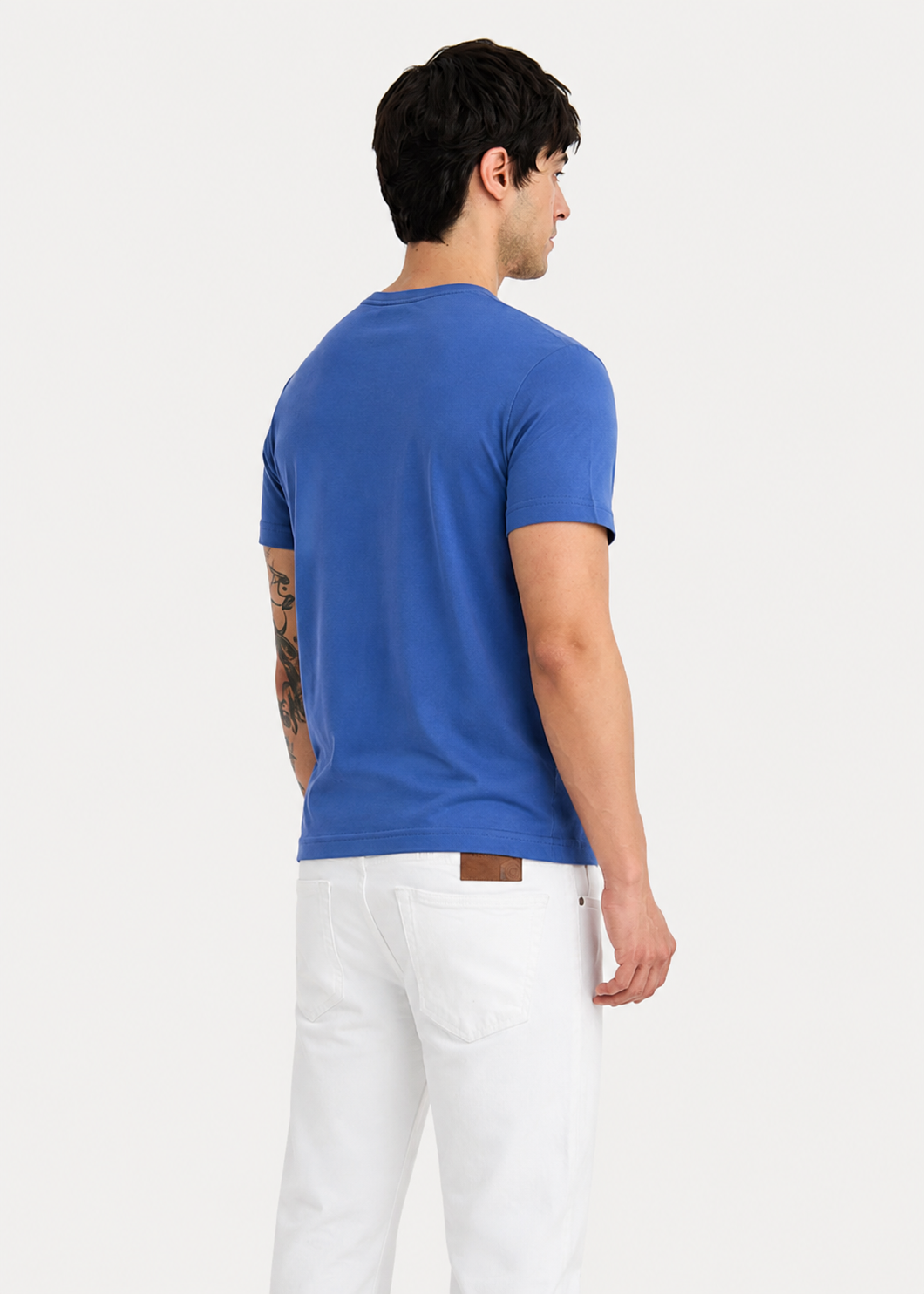 cotton T Shirt in Royal blue, azure