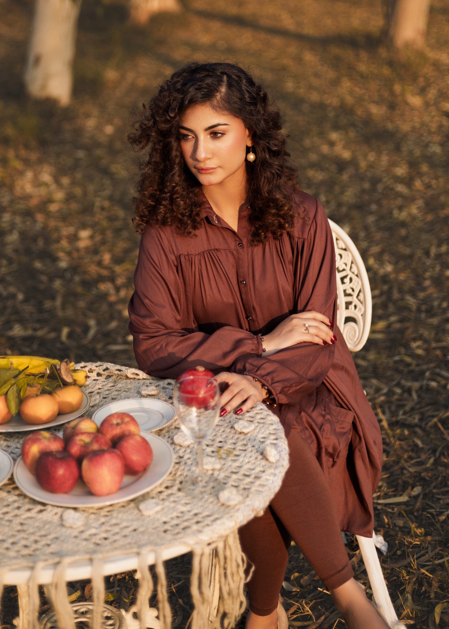 pure marina Tunic in Chocolate brown