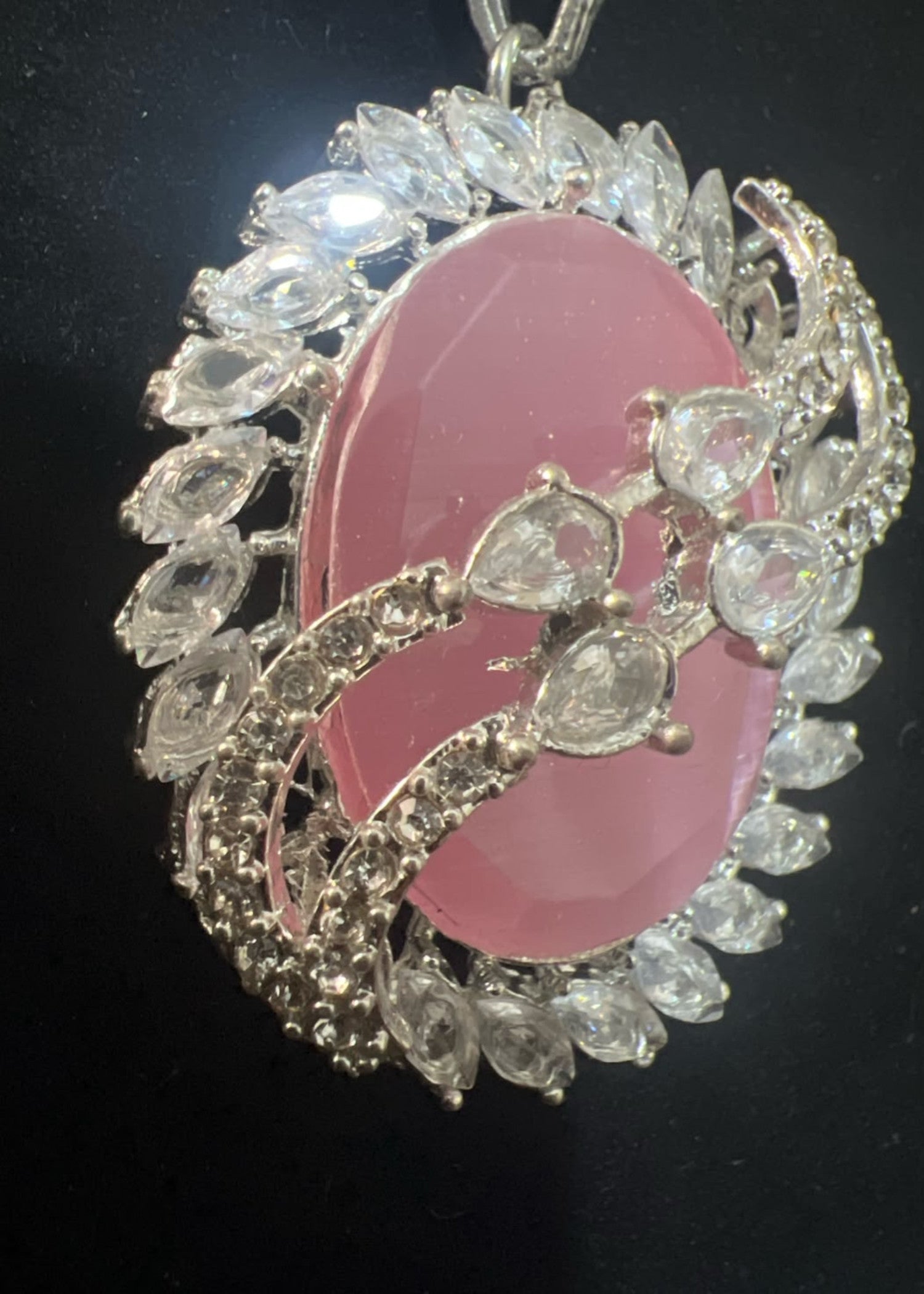 Jewelry Set in Tea rose pink, silver Color by - Trendy Women Jewelry Set FYW3109