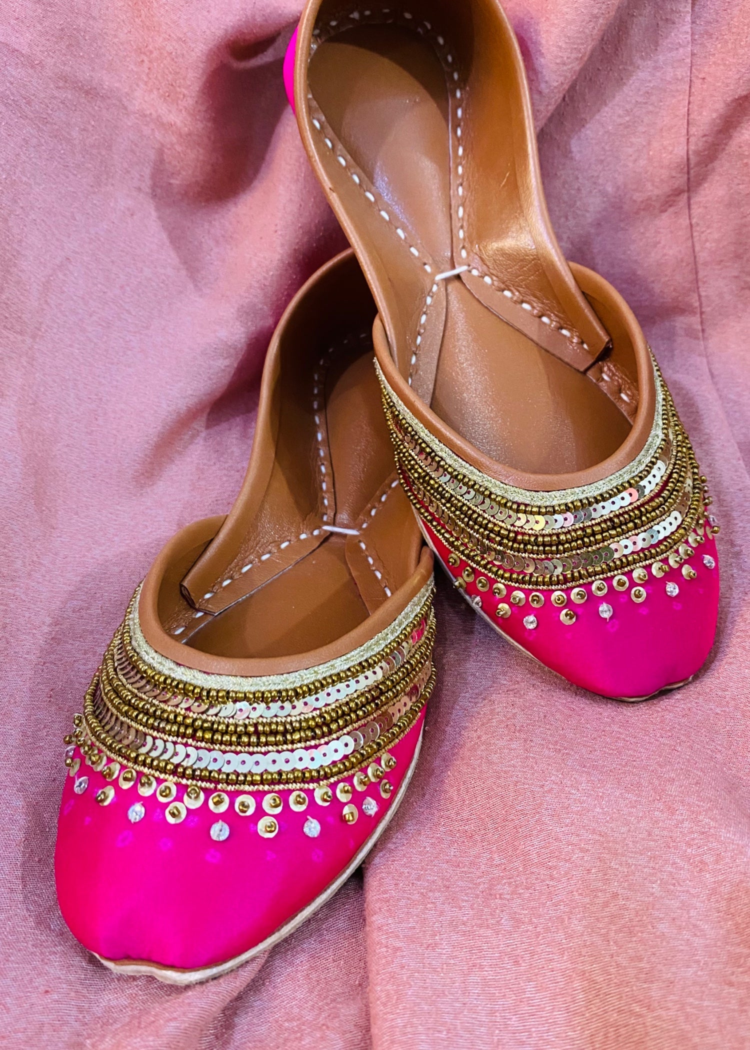 Khussa in Hot pink by - High Quality Women Khussa PAP1133