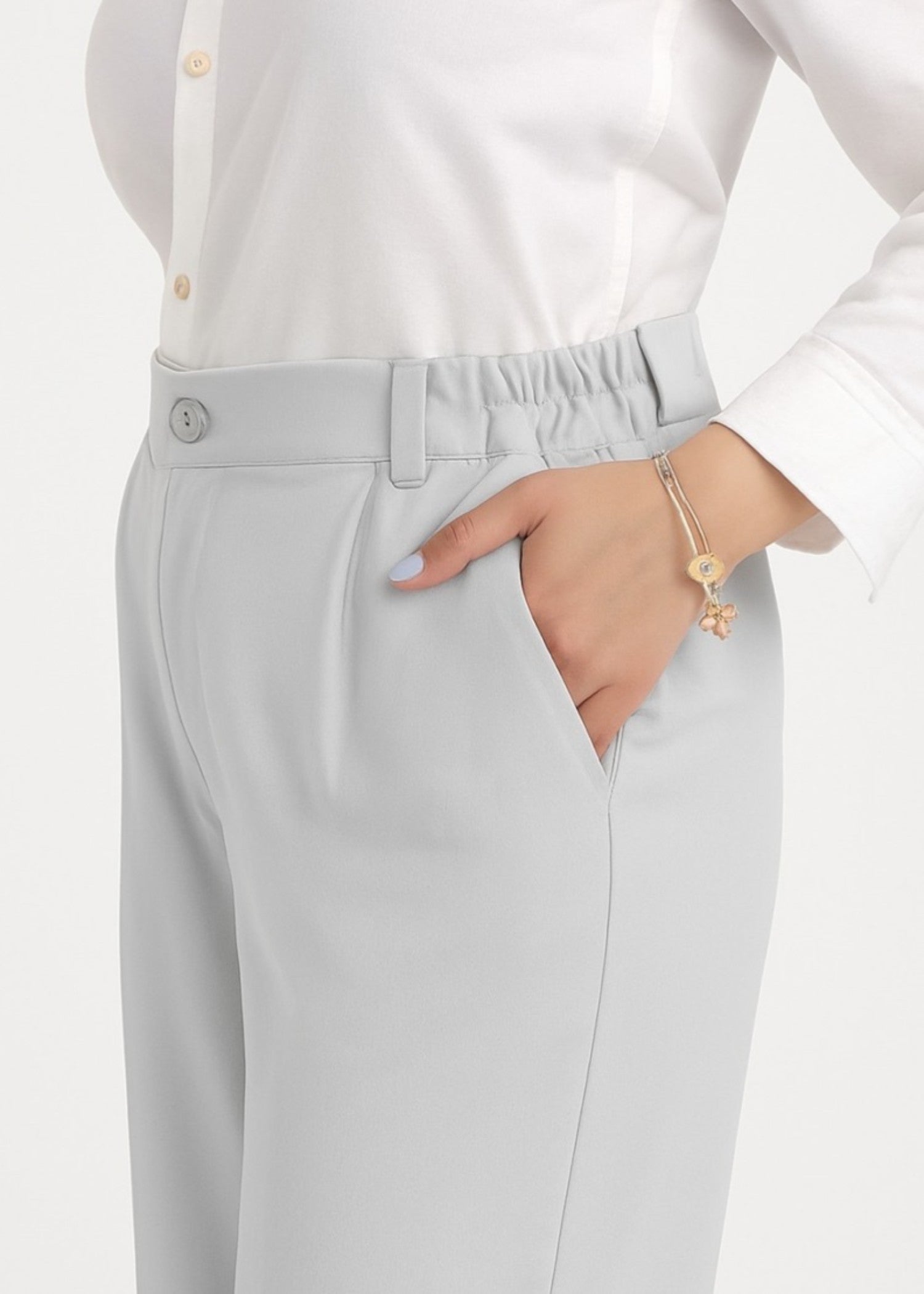 georgette Pants in Light grey