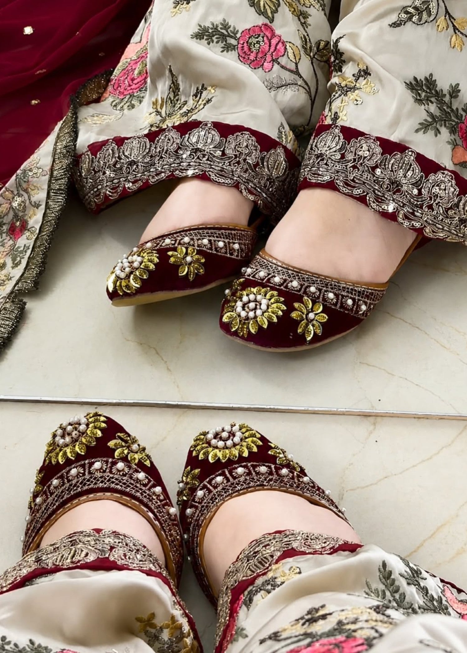 Khussa in Maroon by - High Quality Women Khussa TVP5918