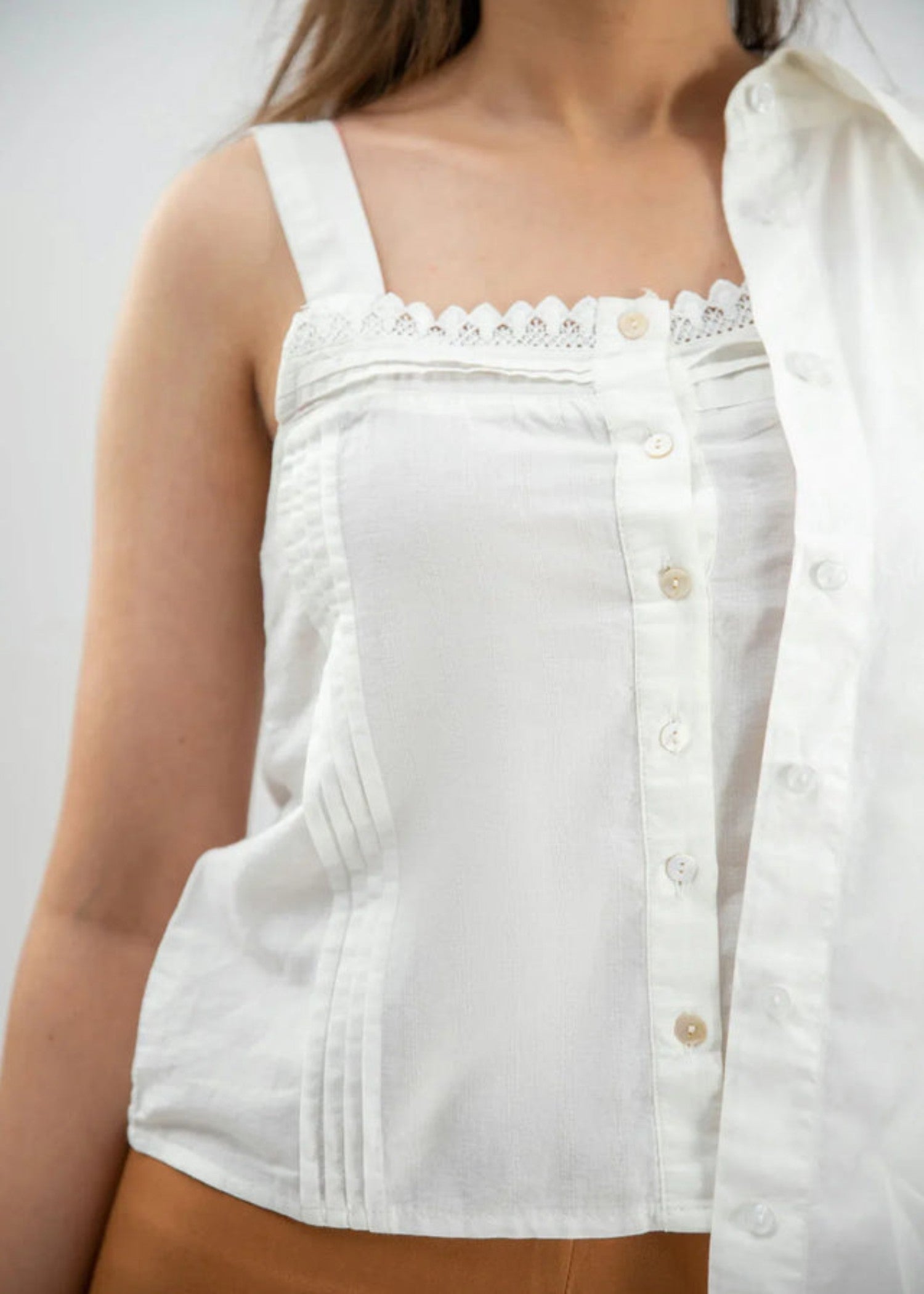 polyester Top in White