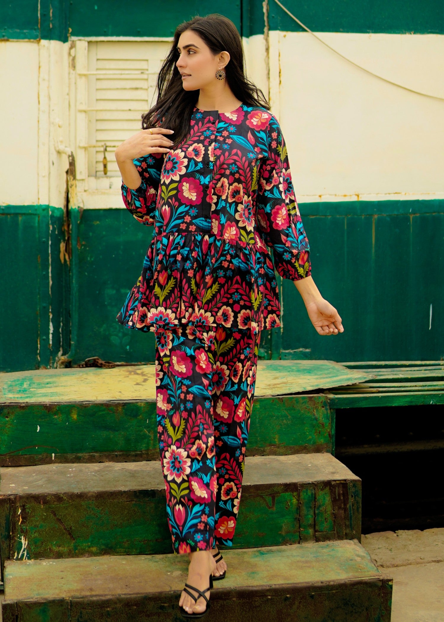 pure cotton Co Ord Sets in Black