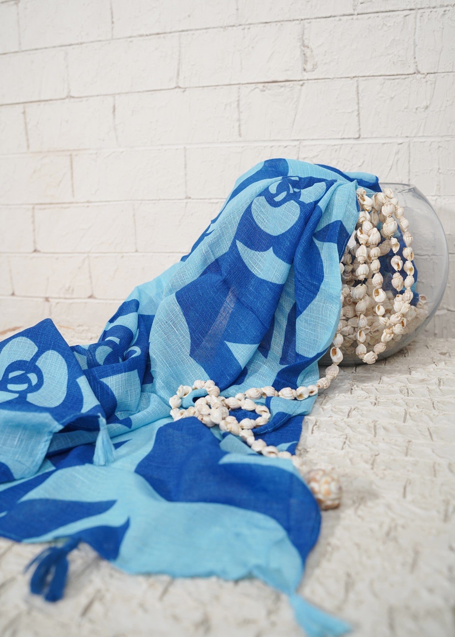 slub lawn Hijab in Blue, ice blue