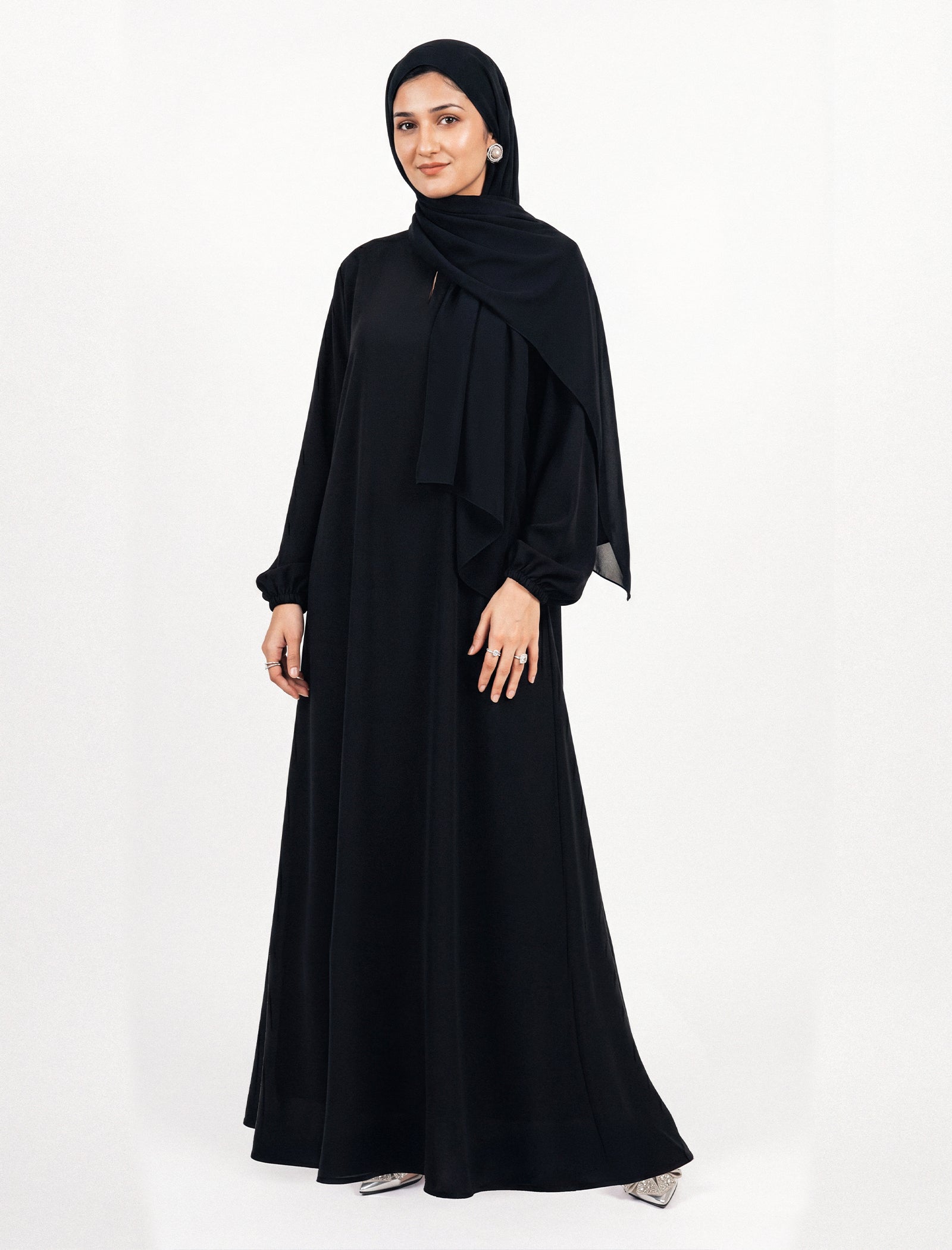 polyester Abaya in Black