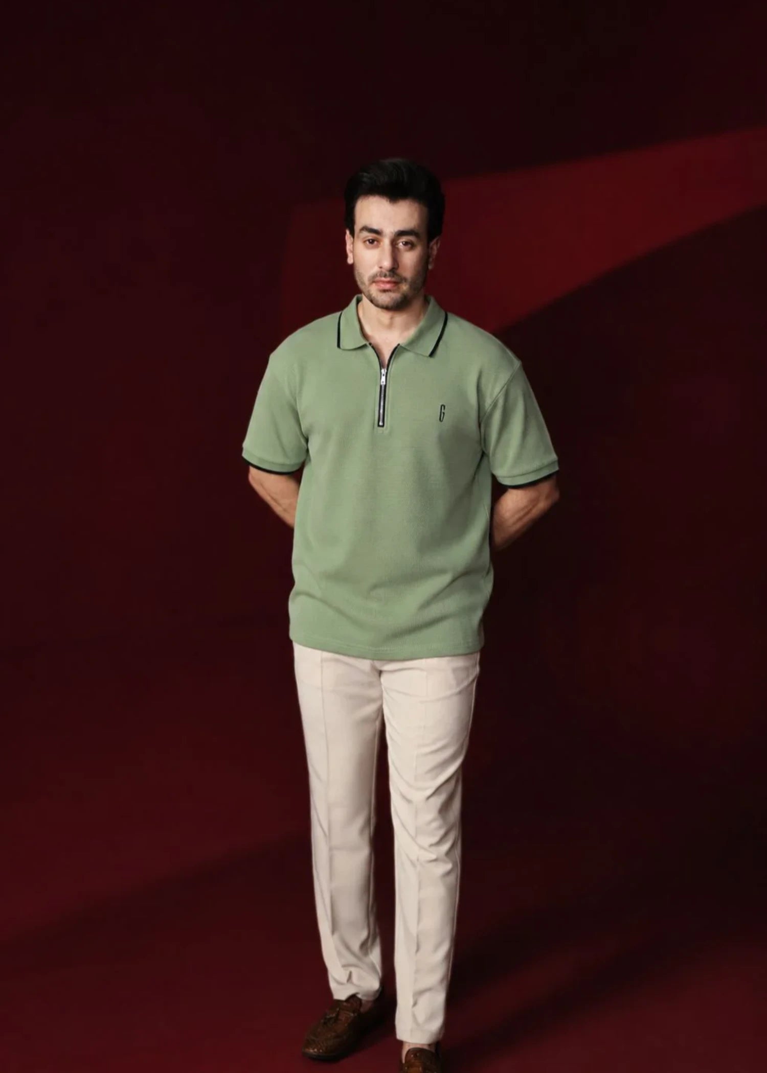 cotton jersey Polo Shirt in Apple green
