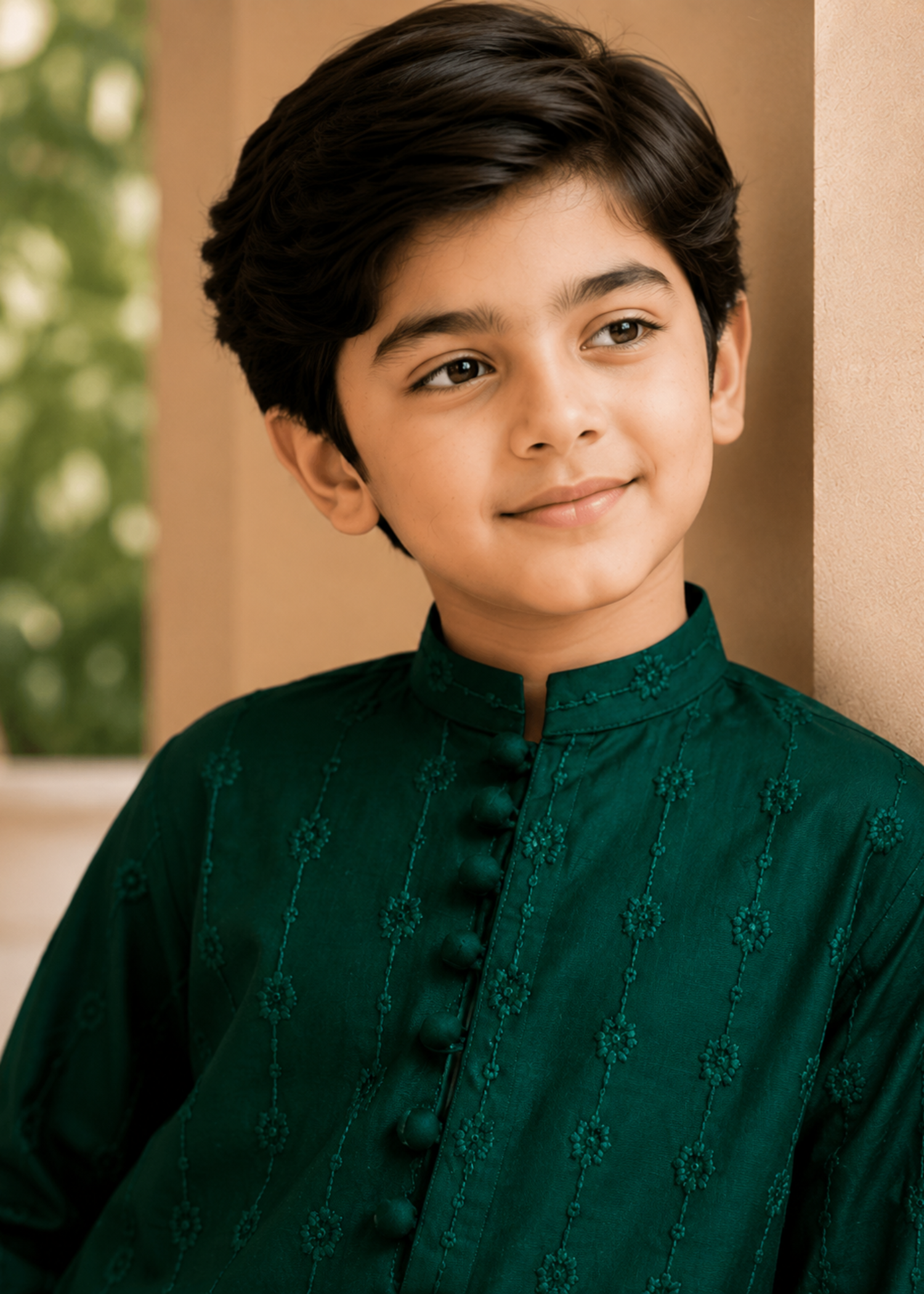 wash & wear Kurta Set in Emerald green