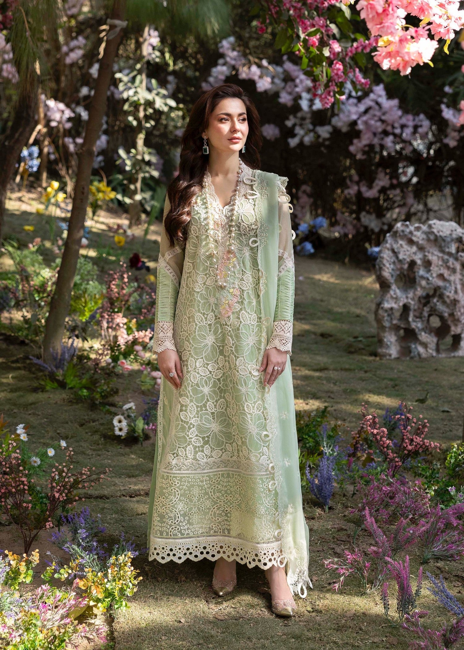 voile Unstitched in Pistachio green