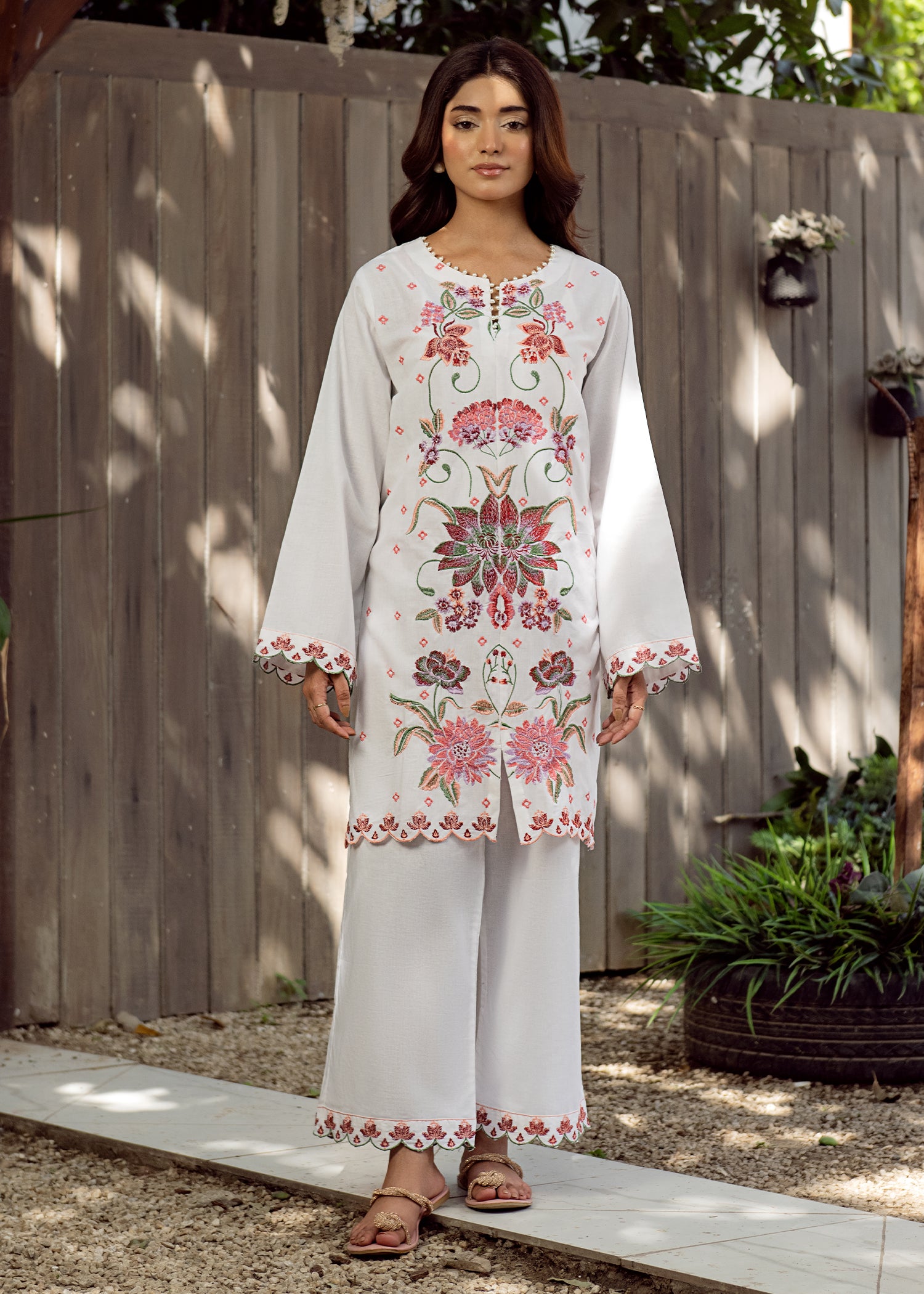 cotton Kurta Set in Chalk
