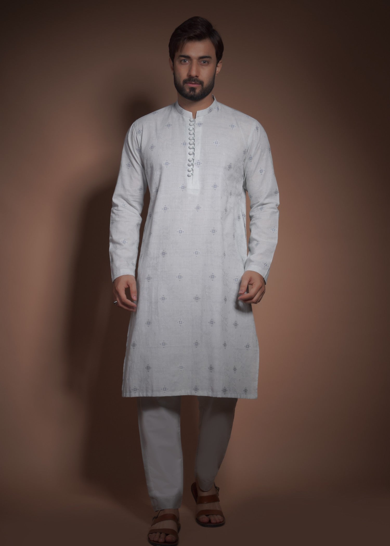 cotton Kurta Set in Ice blue