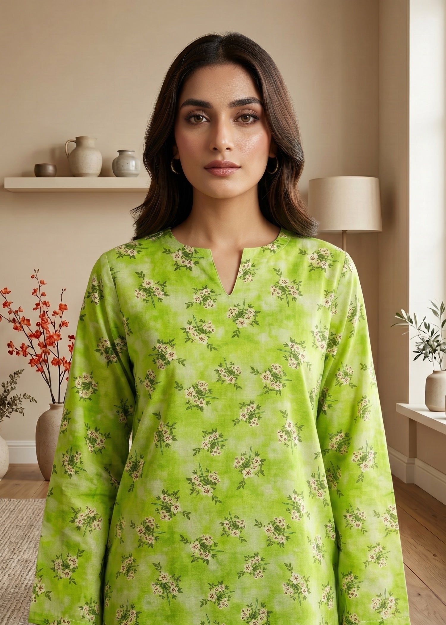 lawn cotton Kurti in Pastel green