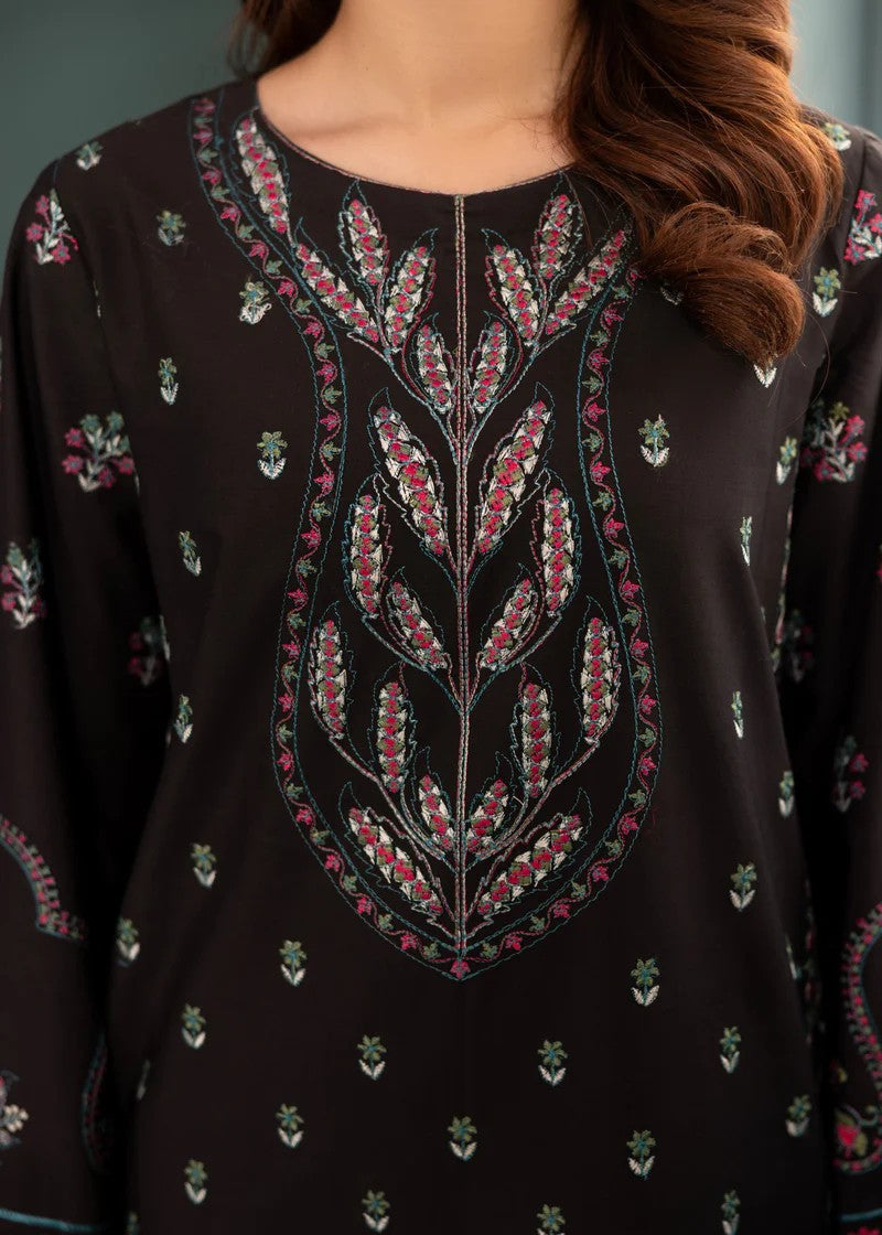 poplin Kurta Set in Black