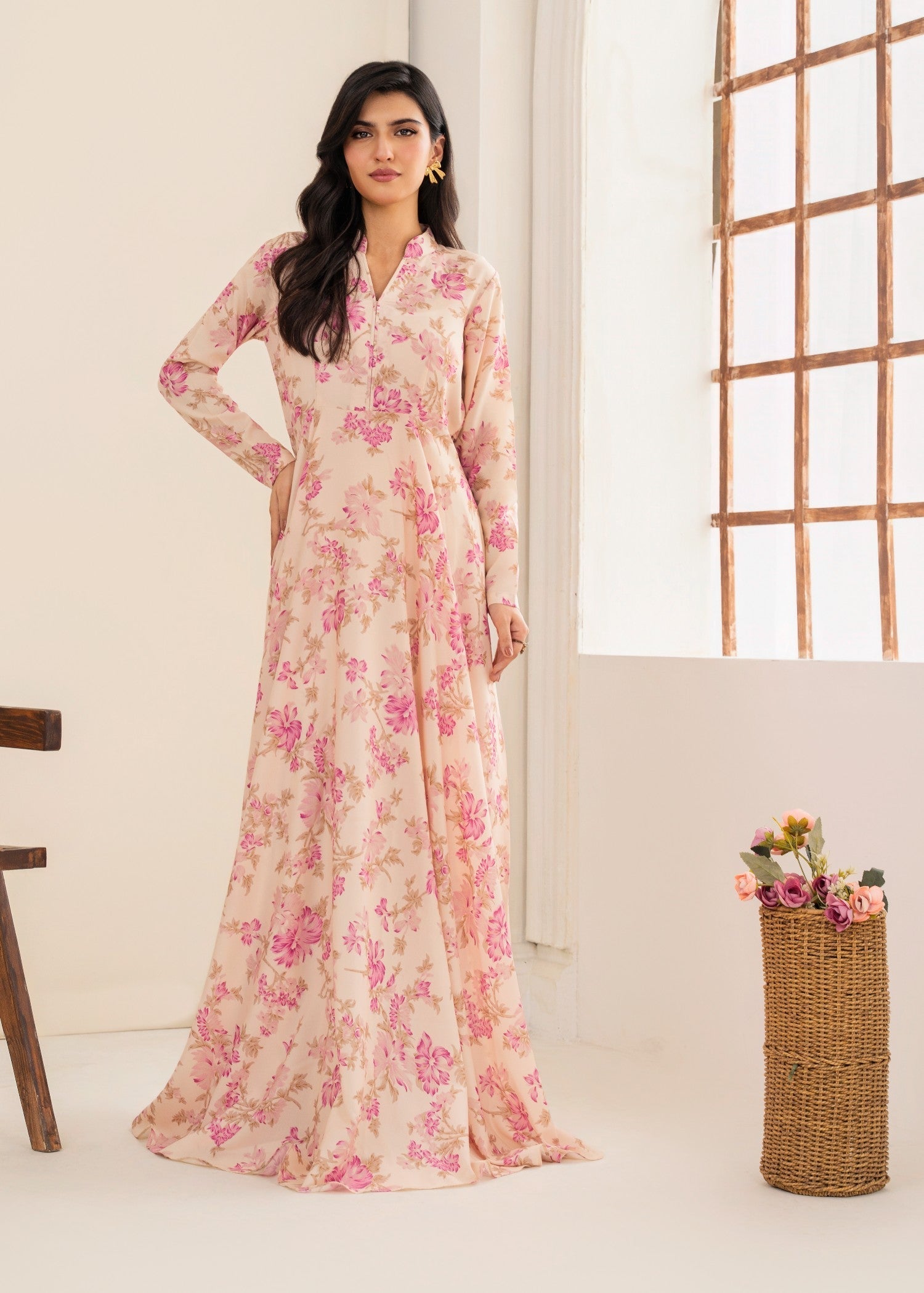 silk Maxi in Pink lace