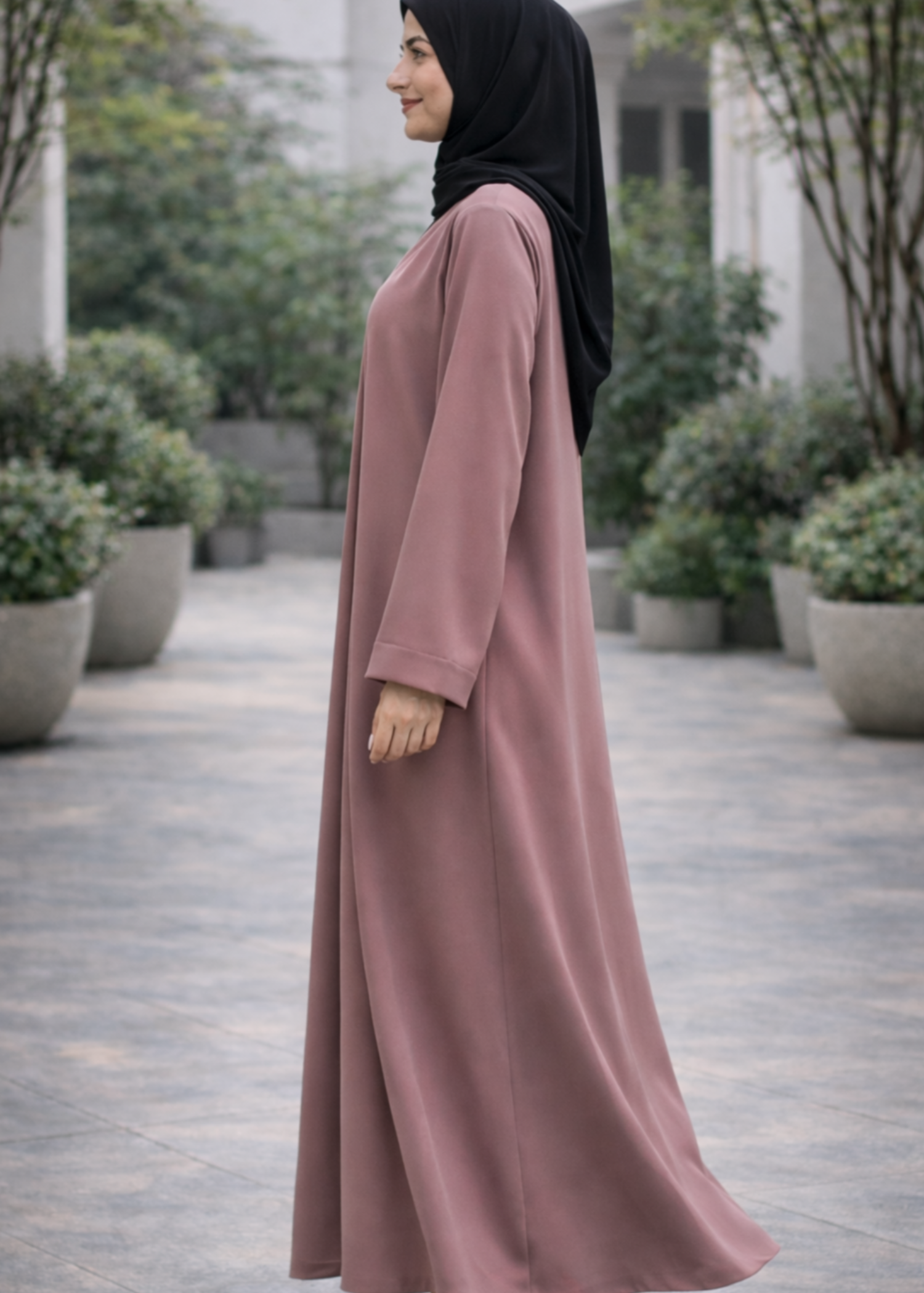 nidha Abaya in Taffy pink