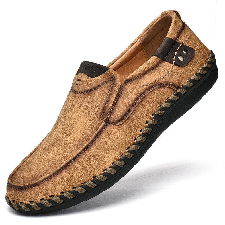 Men's Casual Leather Shoes British Retro Plus Size