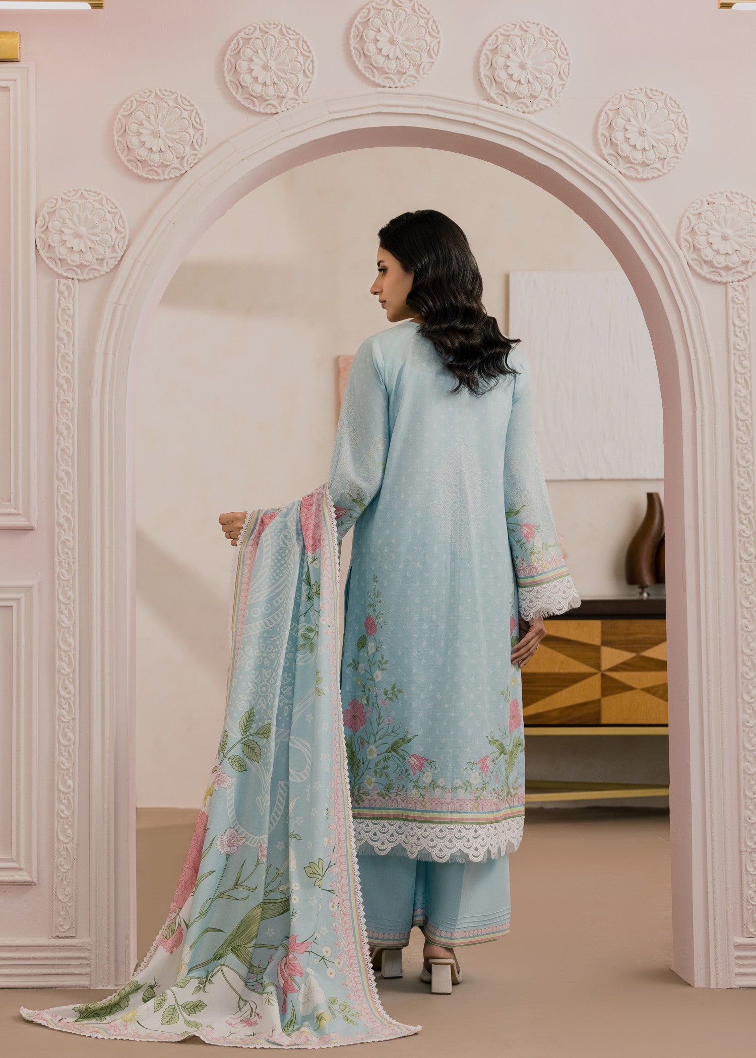lawn Unstitched in Powder blue