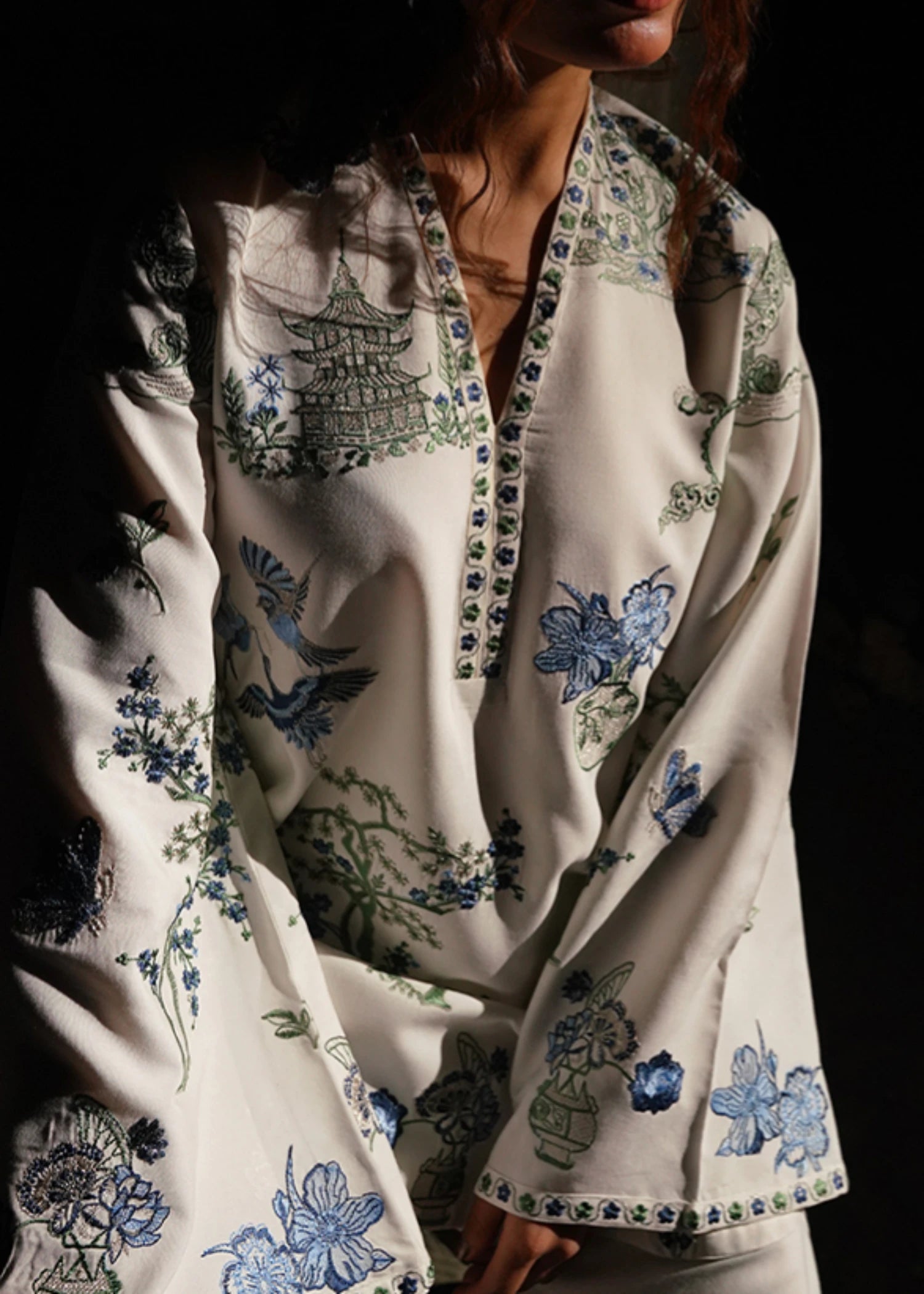 pure linen Kurta Set in White