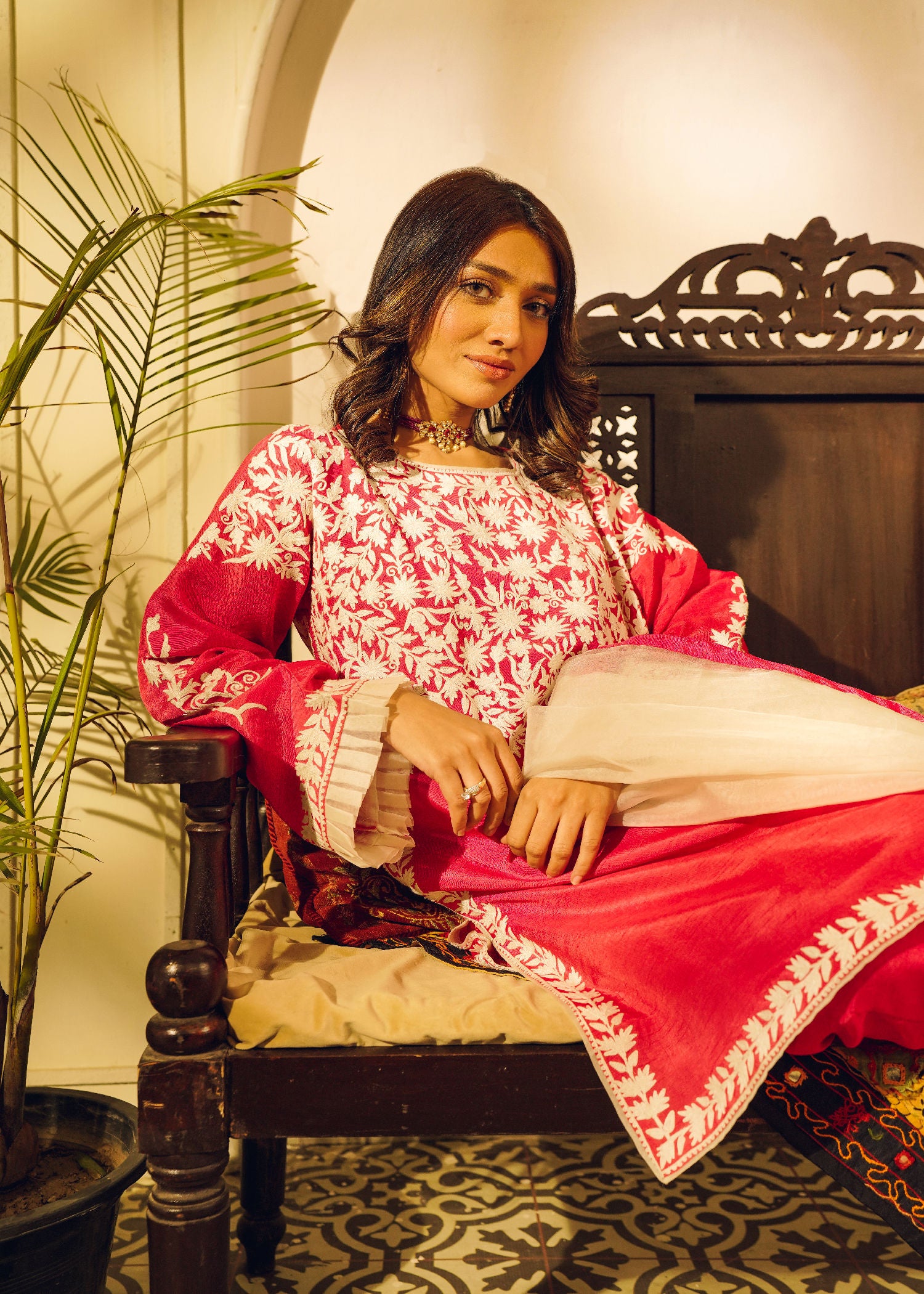 cotton Kurta Set in Pink
