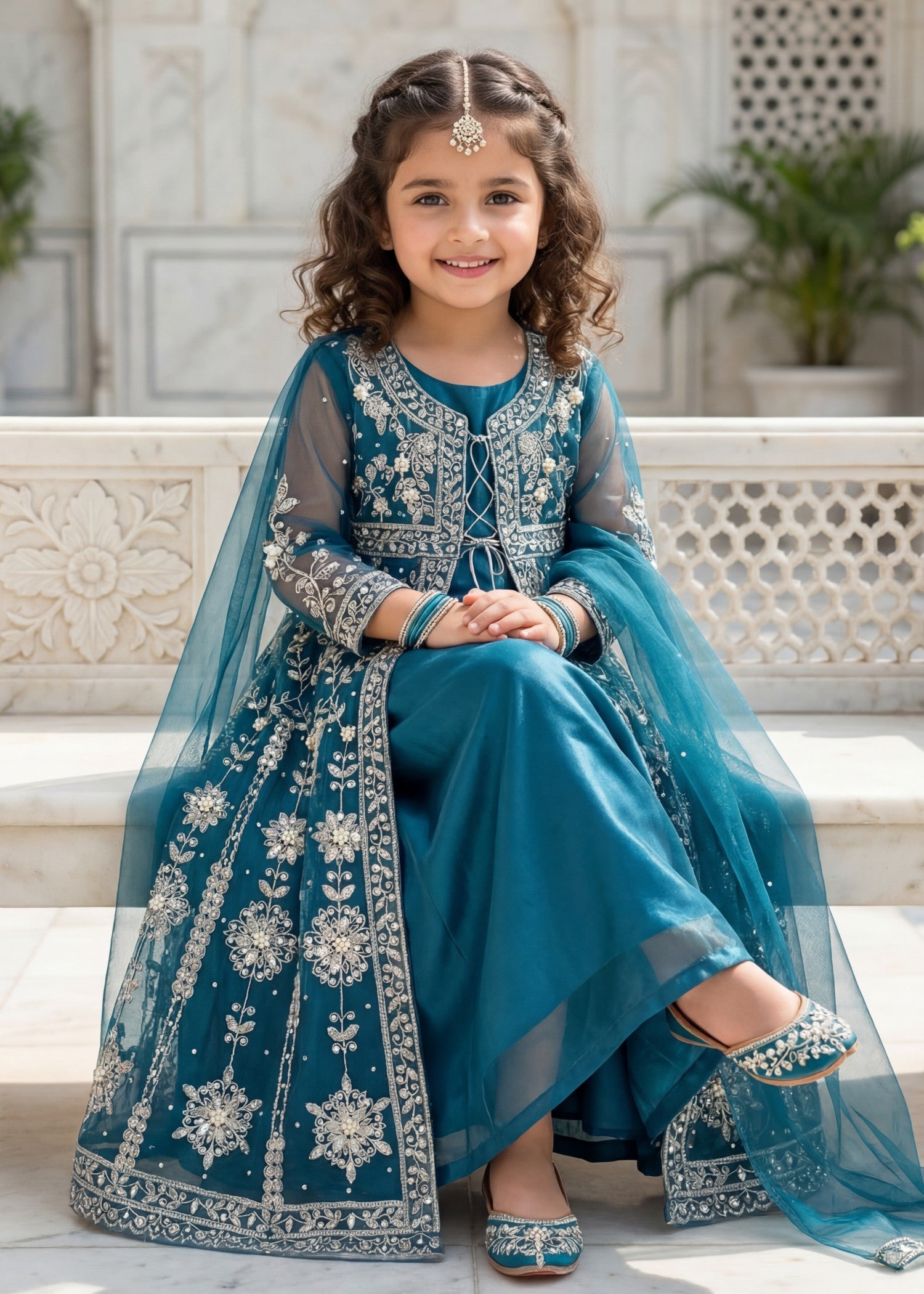net Gown in Teal