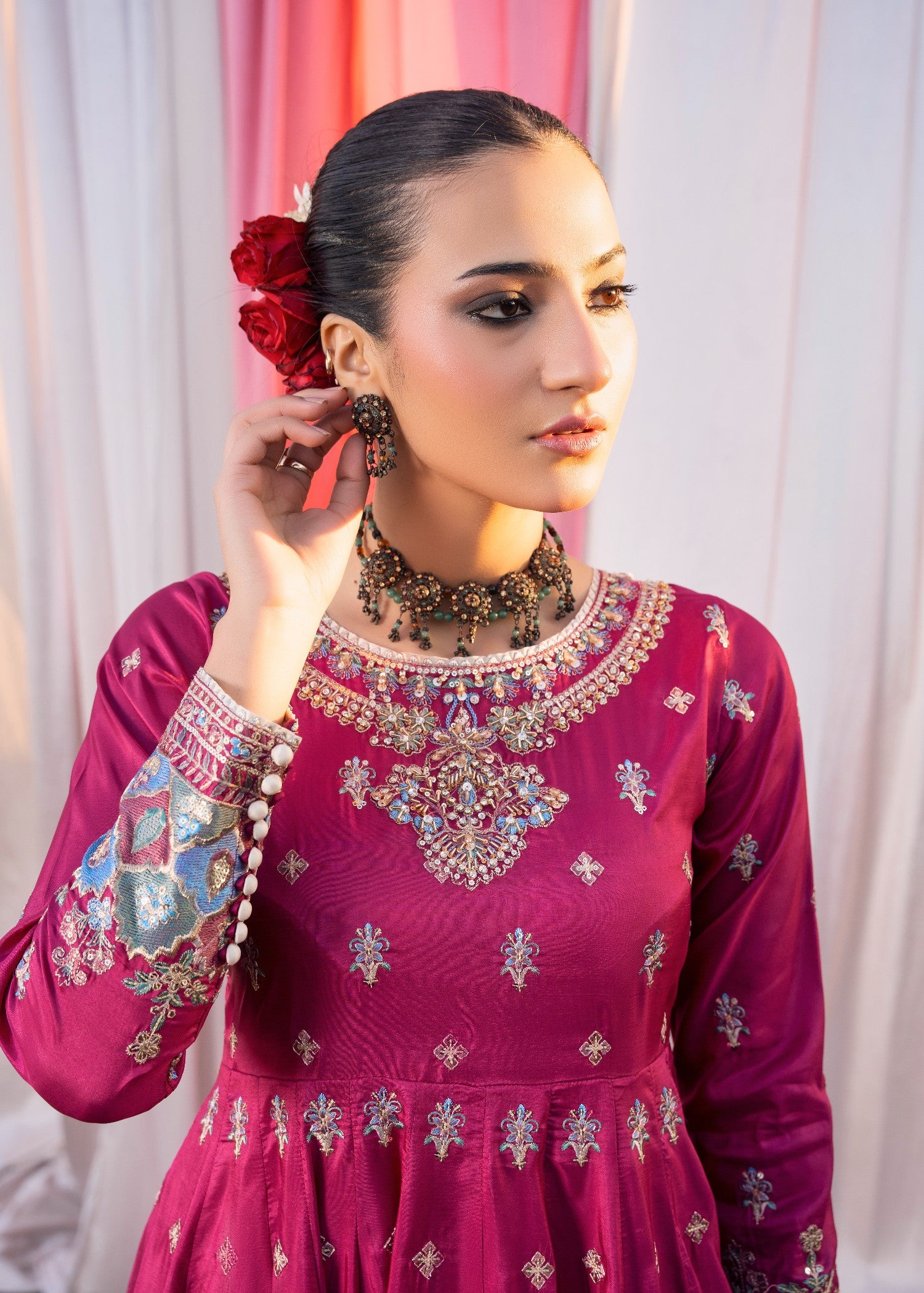 silk Maxi in Shocking pink