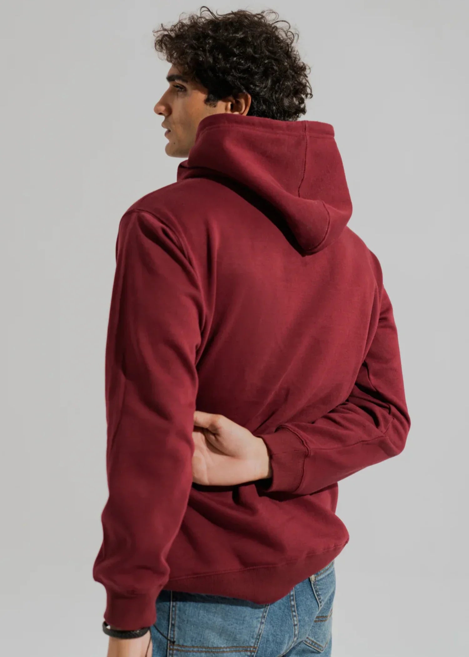 fleece Hoodie in Burgundy