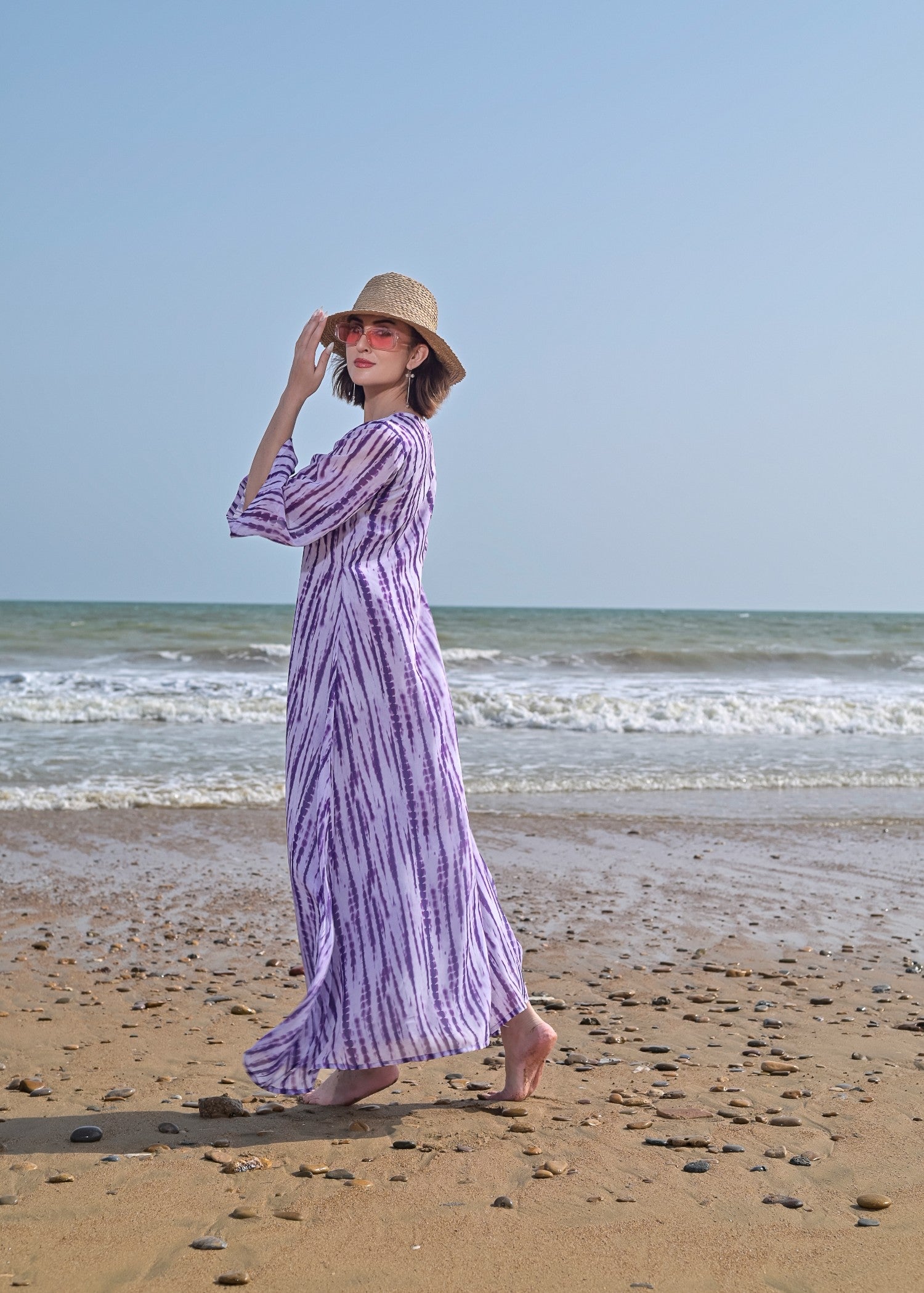 chiffon Dress in Purple