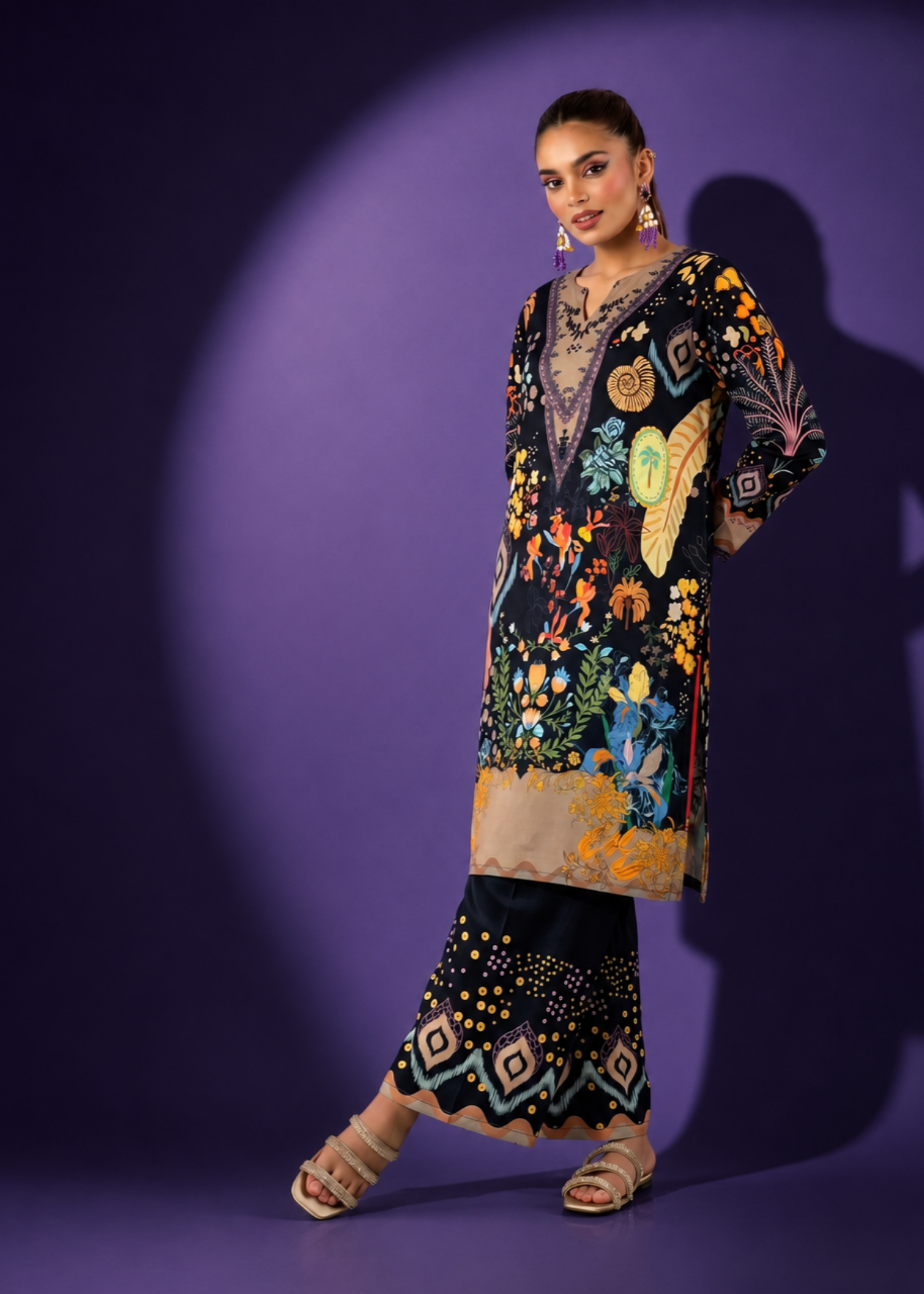 blended grip silk Co Ord Sets in Black
