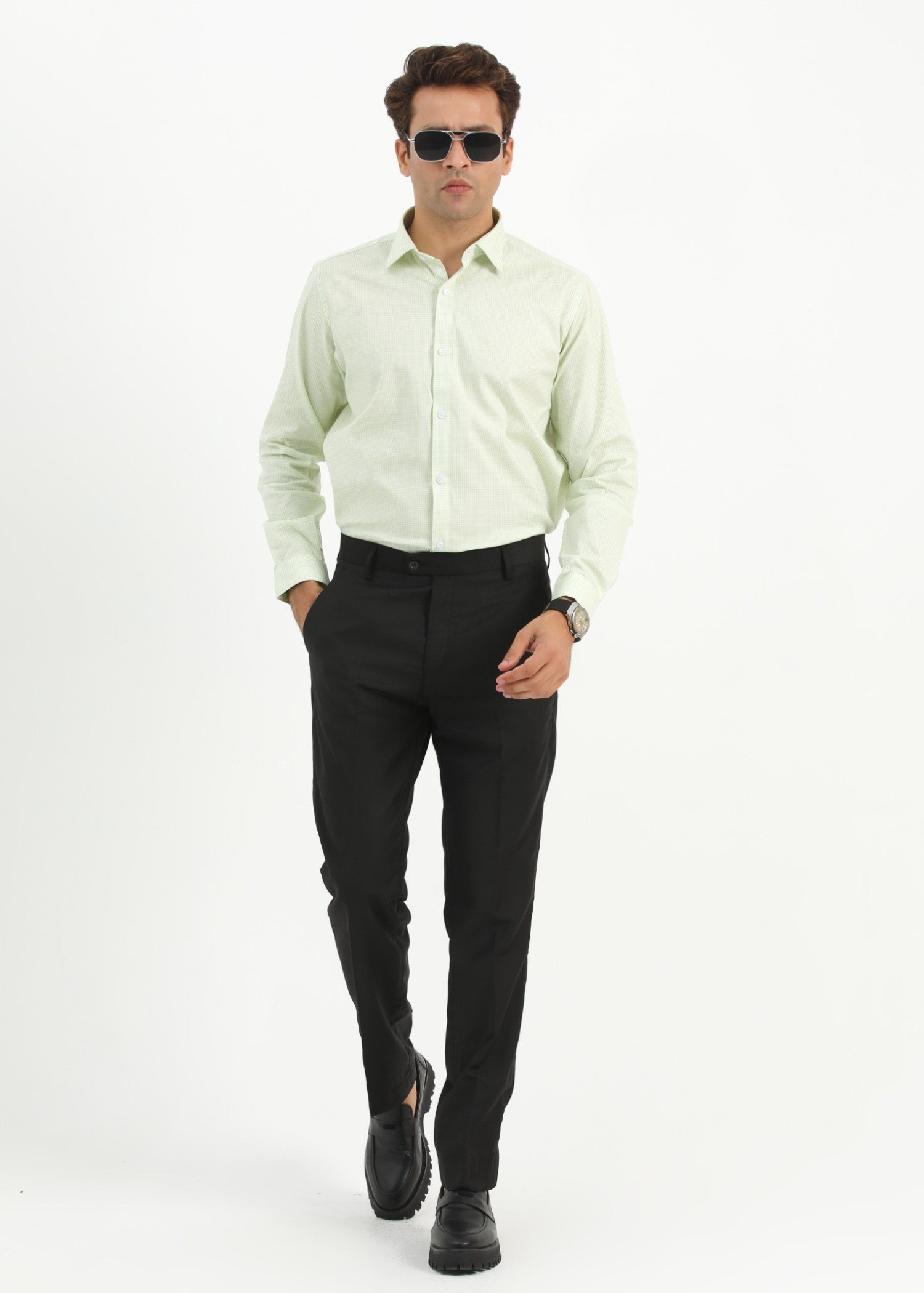 cotton Formal Shirt in Mint green