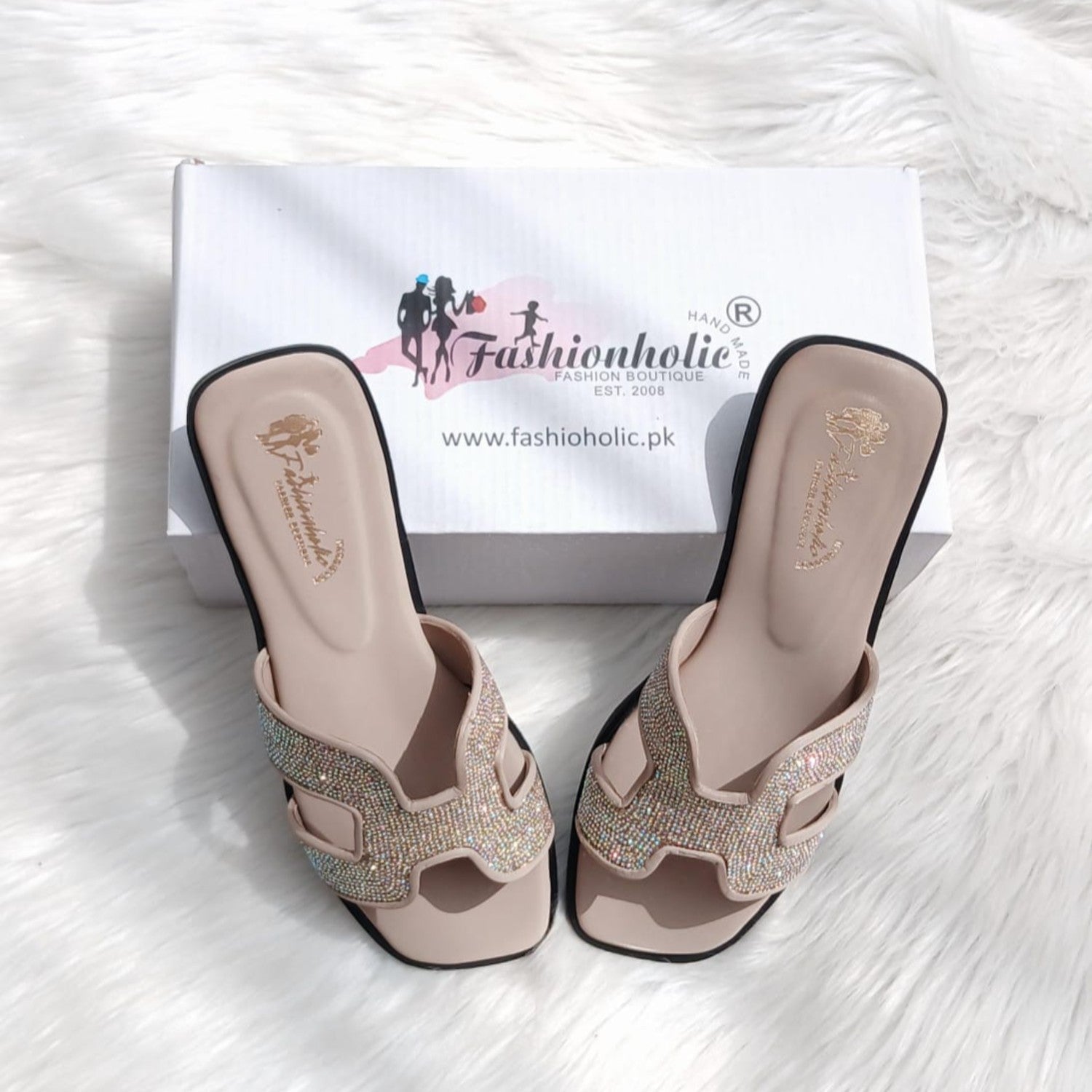Slides in Cream by - High Quality Women Slides OMS2243