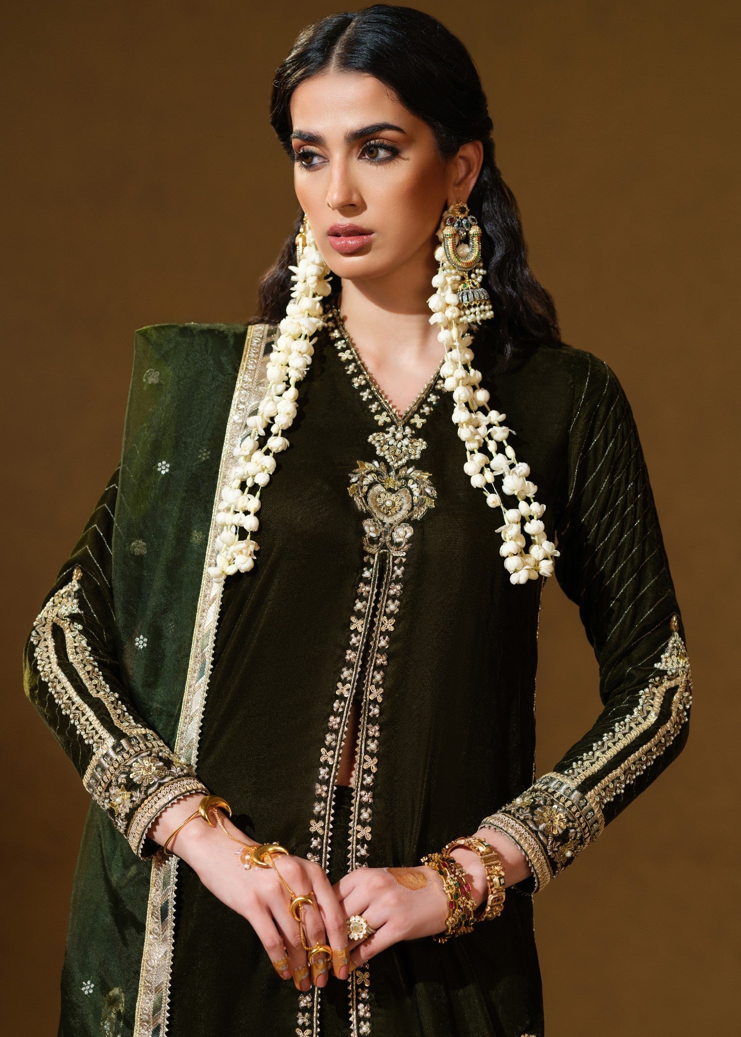 velvet Sharara in Black