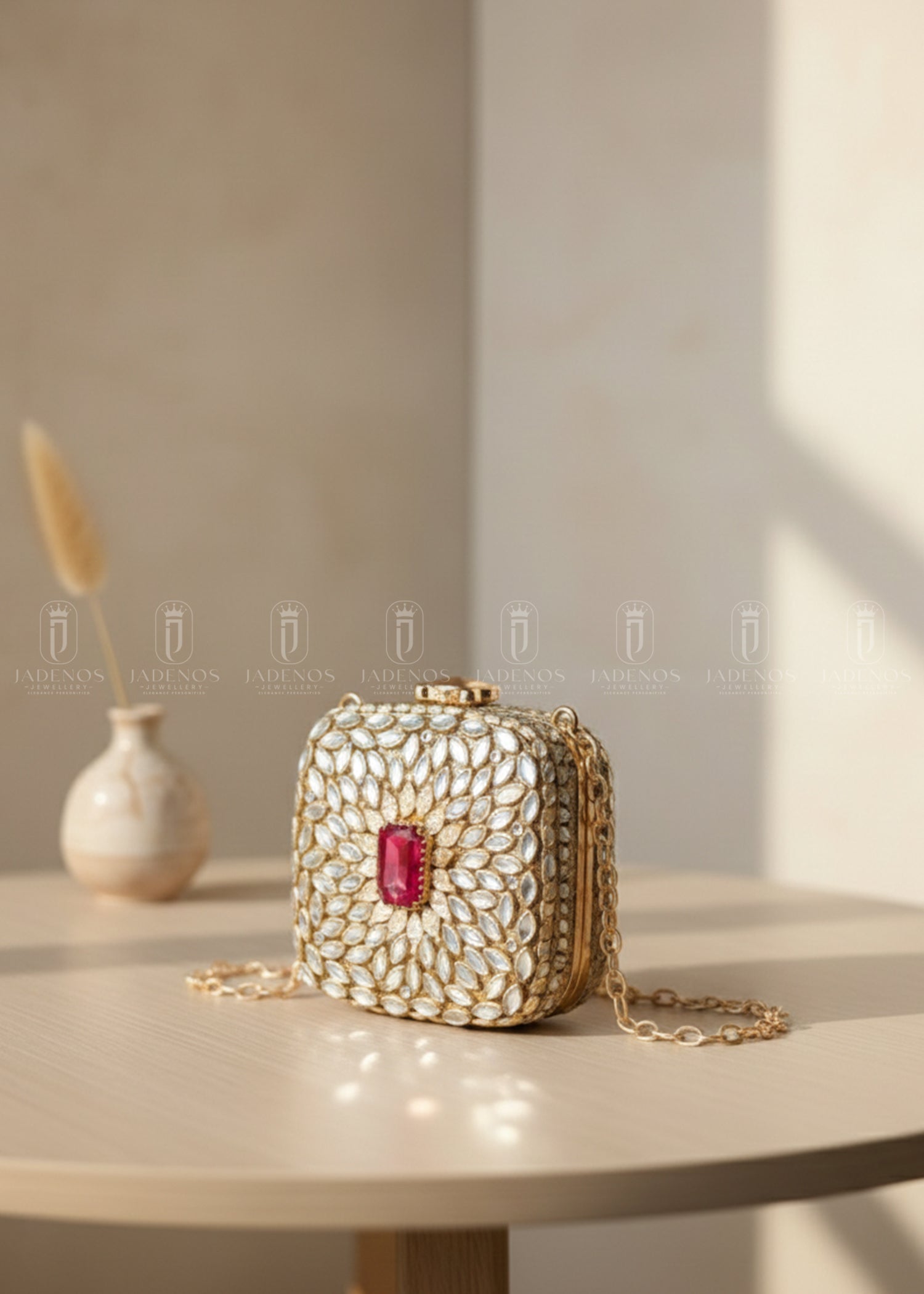Clutch in Gold Color by - Trendy Women Clutch QEG5369