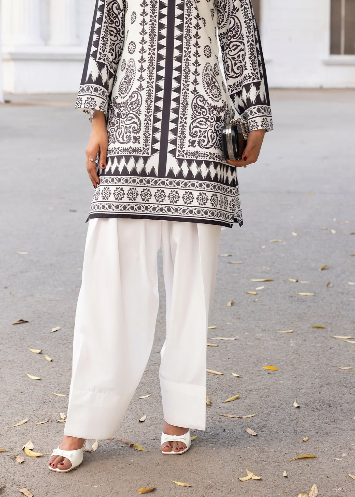 lawn Shalwar in White