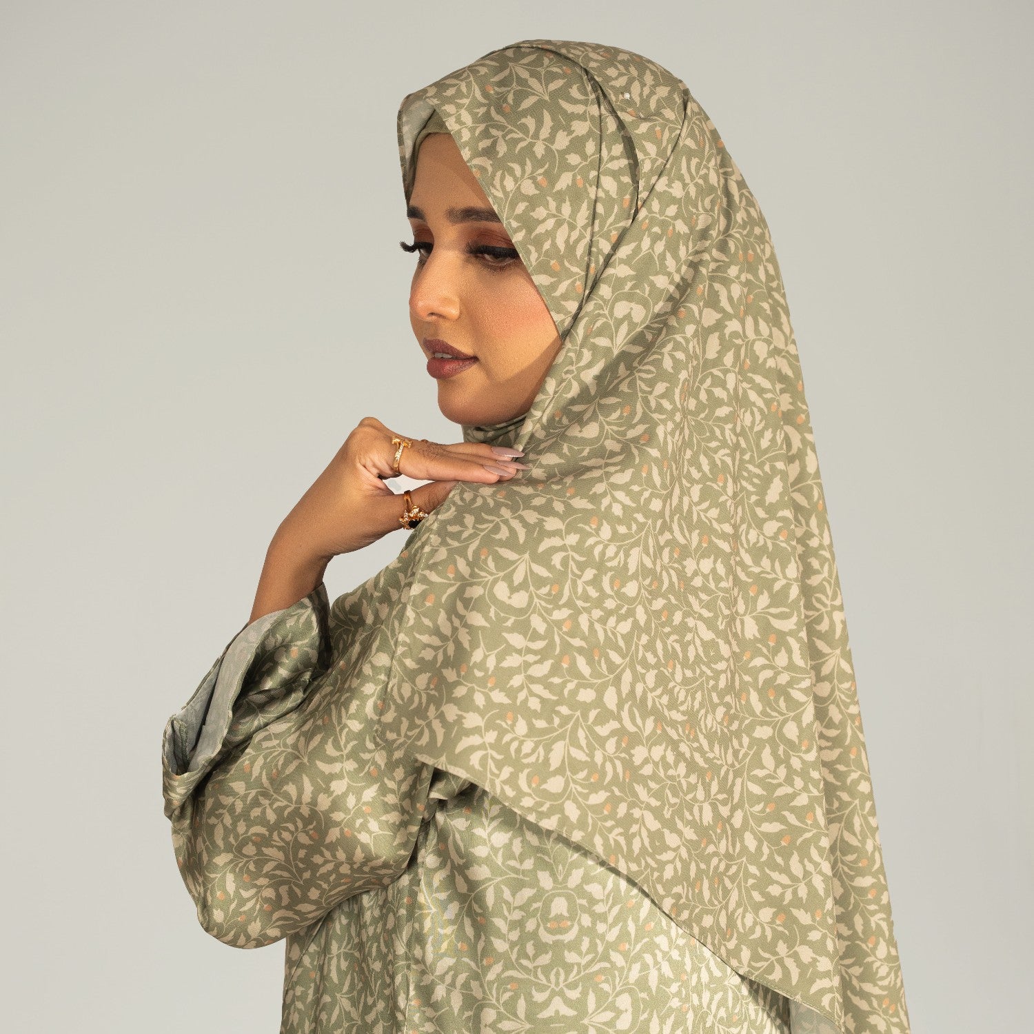 georgette Hijab in Olive green