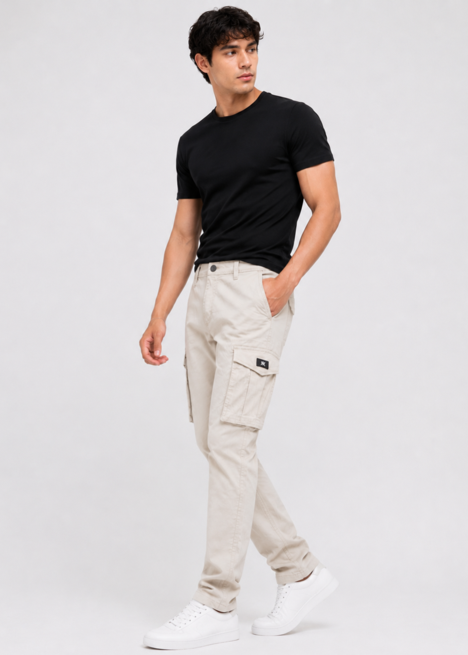 twill cotton Pants in Floral white by Xtramile Official